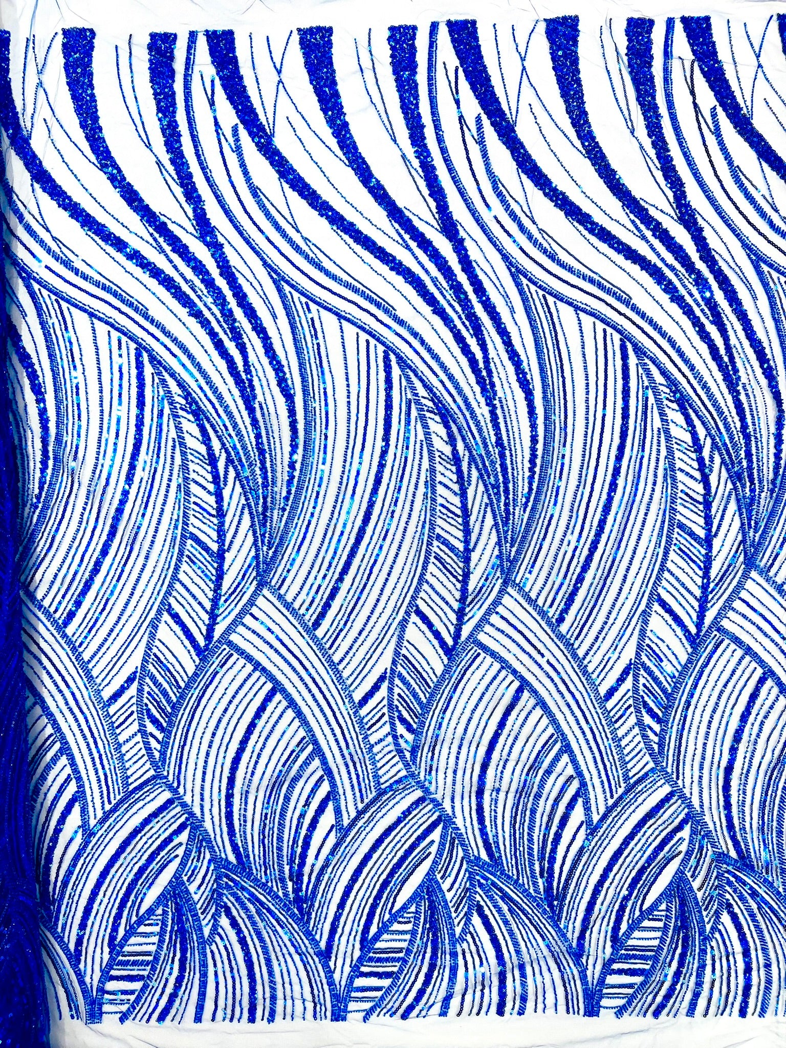 Luxury Feather Damask Beaded Lace Fabric| Prom| Wedding| By The Yard.