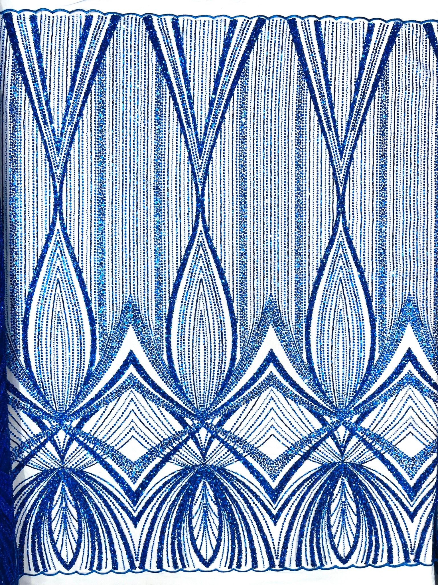 Geometric New York Fashion Beaded Lace, By The Yard.