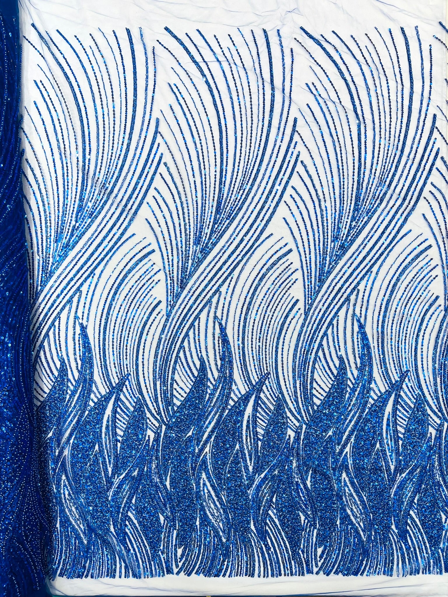 Flame Fashion Beaded Lace Fabric| Prom| Wedding| By The Yard.