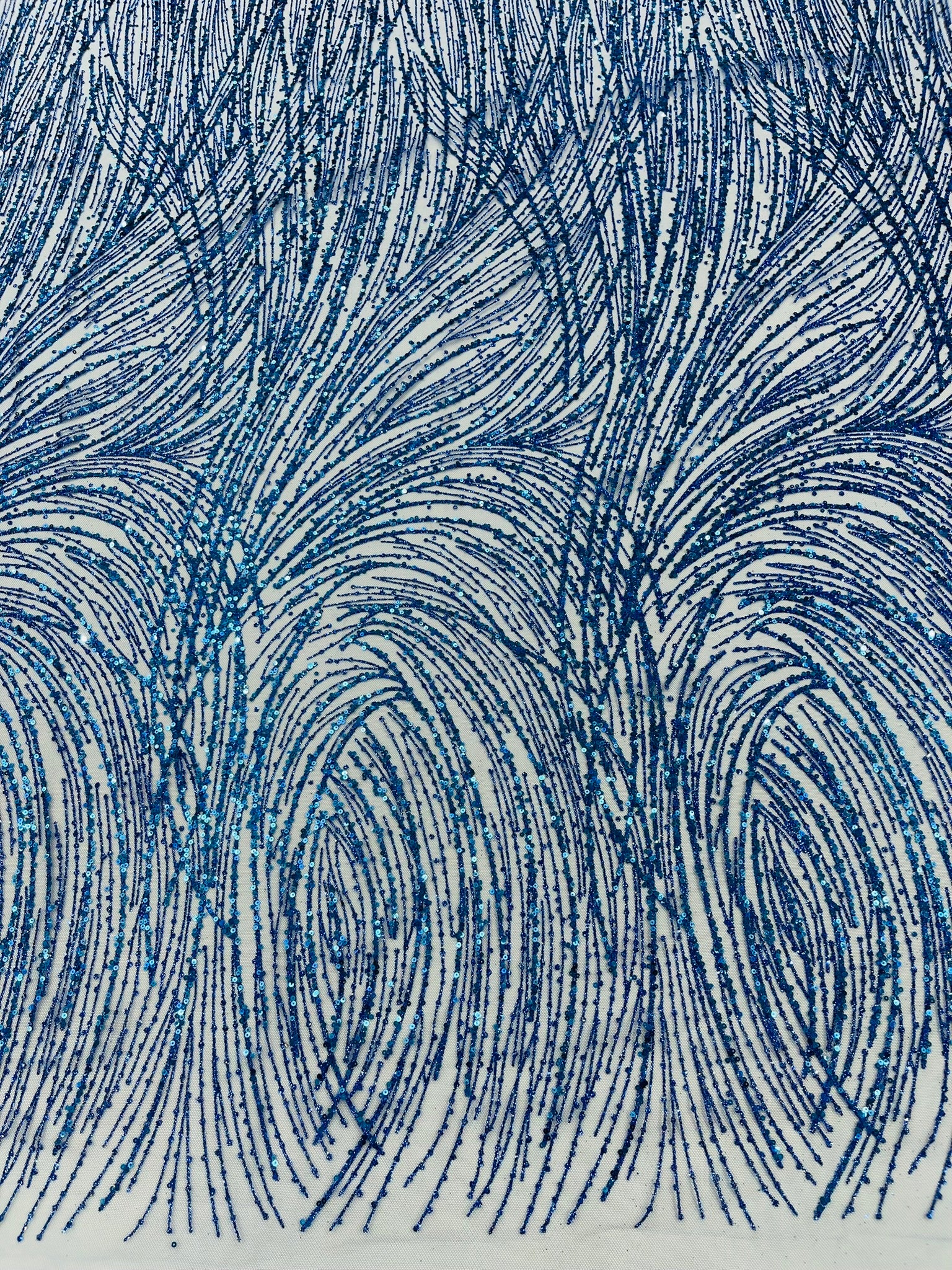 Fashion Glitter Design On A Mesh Lace Fabric/Prom.