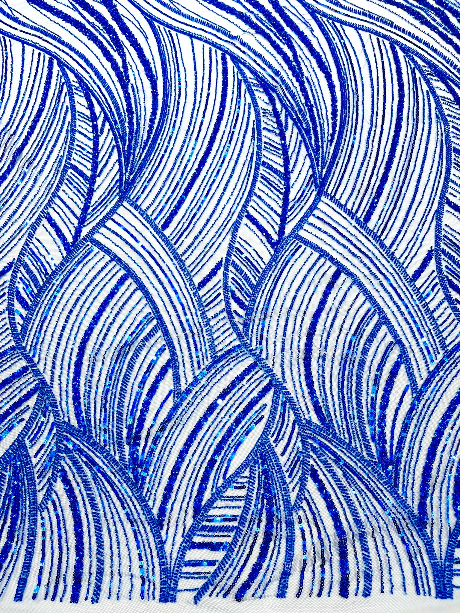 Luxury Feather Damask Beaded Lace Fabric| Prom| Wedding| By The Yard.