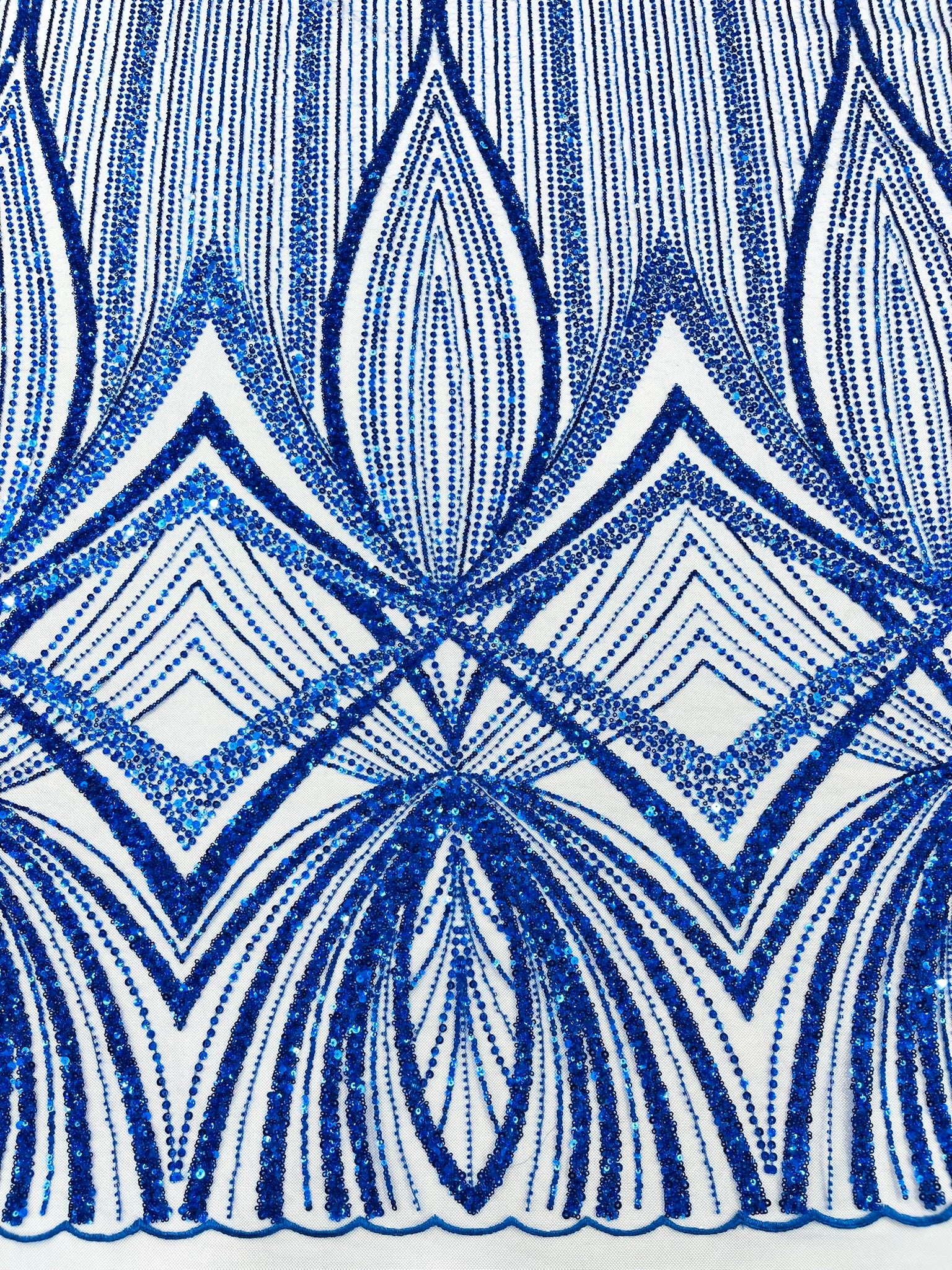 Geometric New York Fashion Beaded Lace, By The Yard.