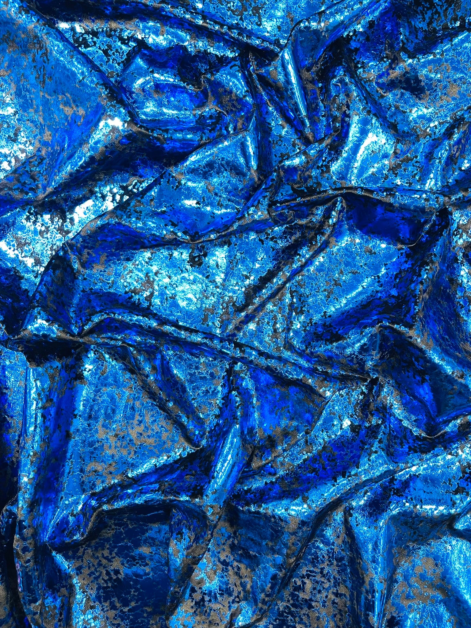 Velvet stretch splatter foil design/4-way stretch fabric- Sold by the yard