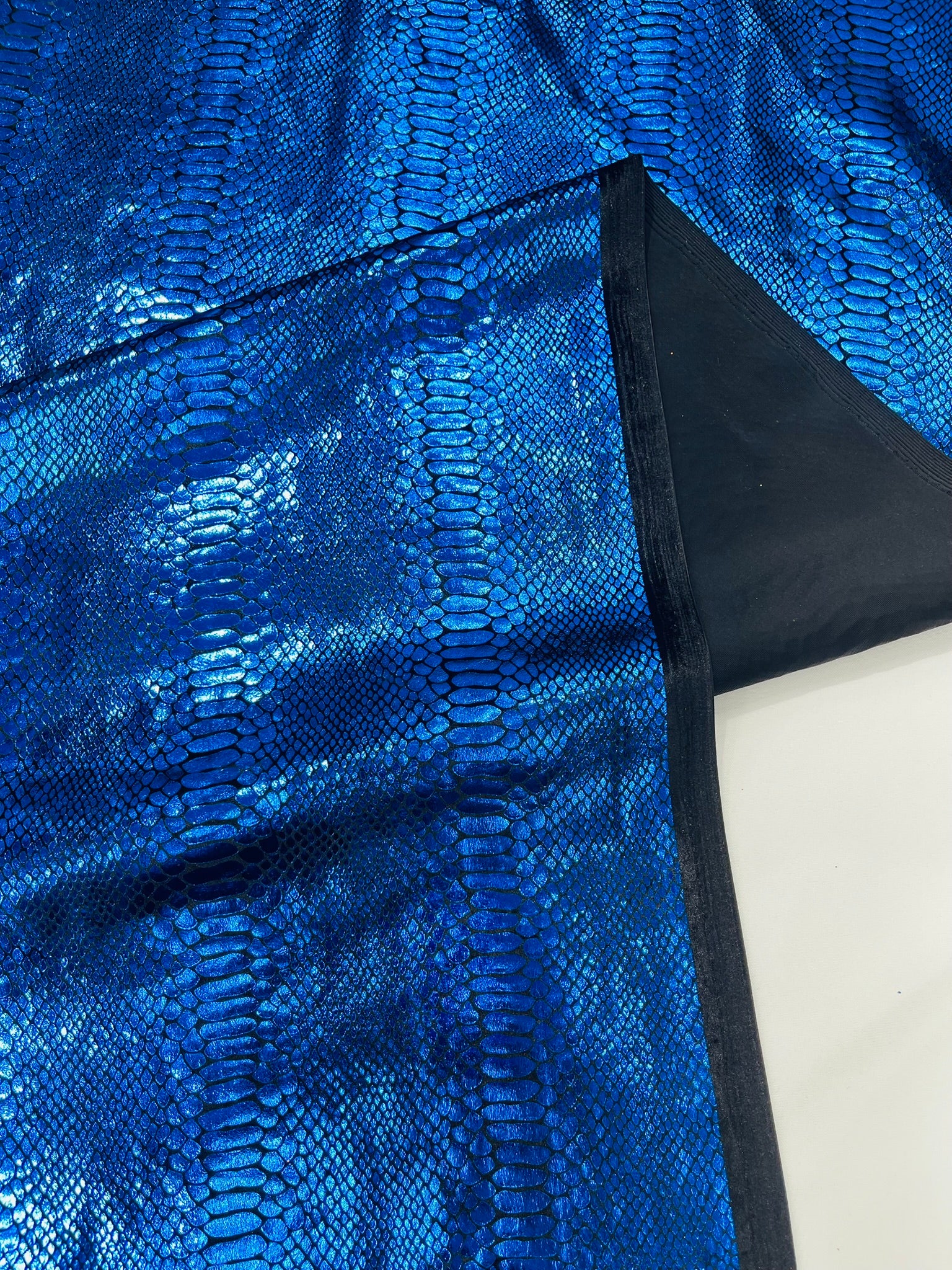 Illusion Foil Mamba Snake Design Stretch Velvet Fabric 58" Wide| Costume.