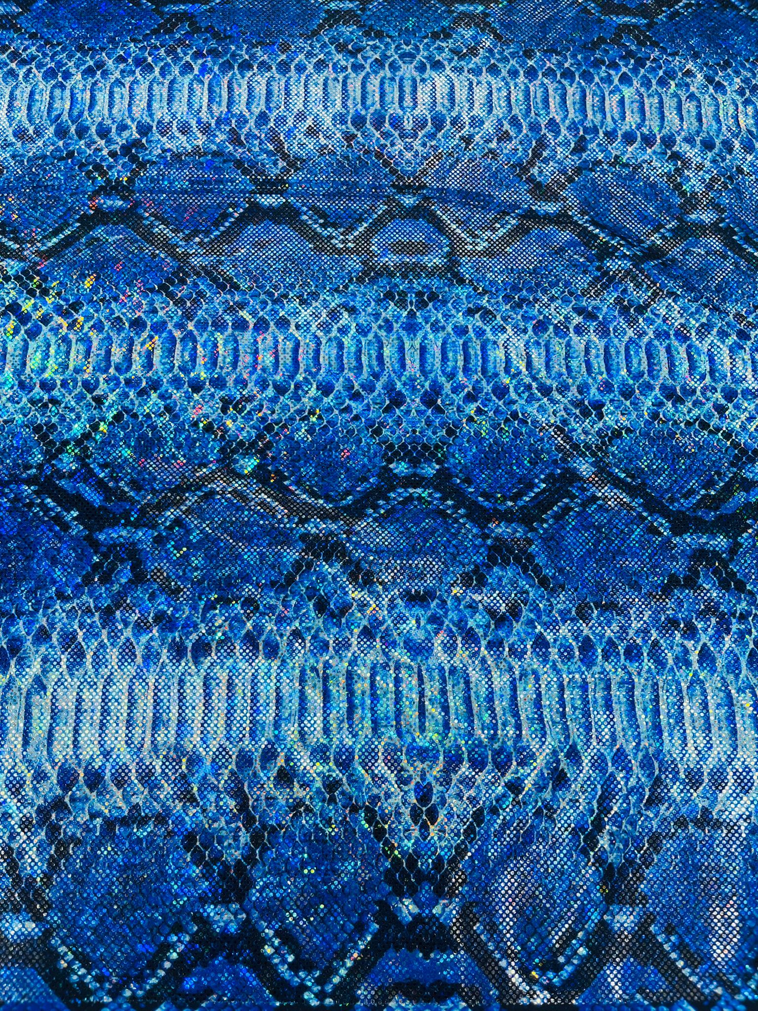 Holographic Snake Foil Printed Spandex Fabric (by the yard)