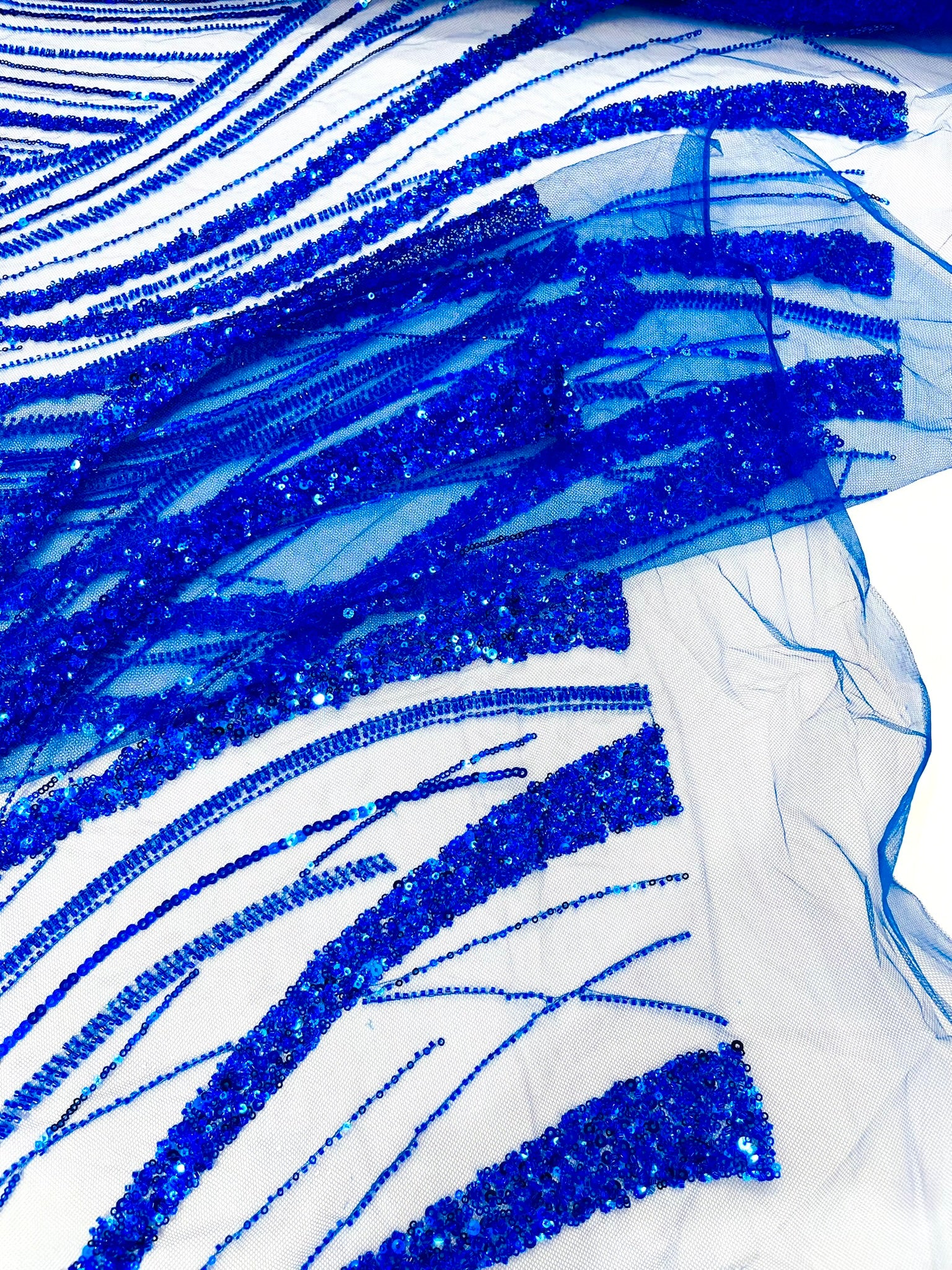 Luxury Feather Damask Beaded Lace Fabric| Prom| Wedding| By The Yard.