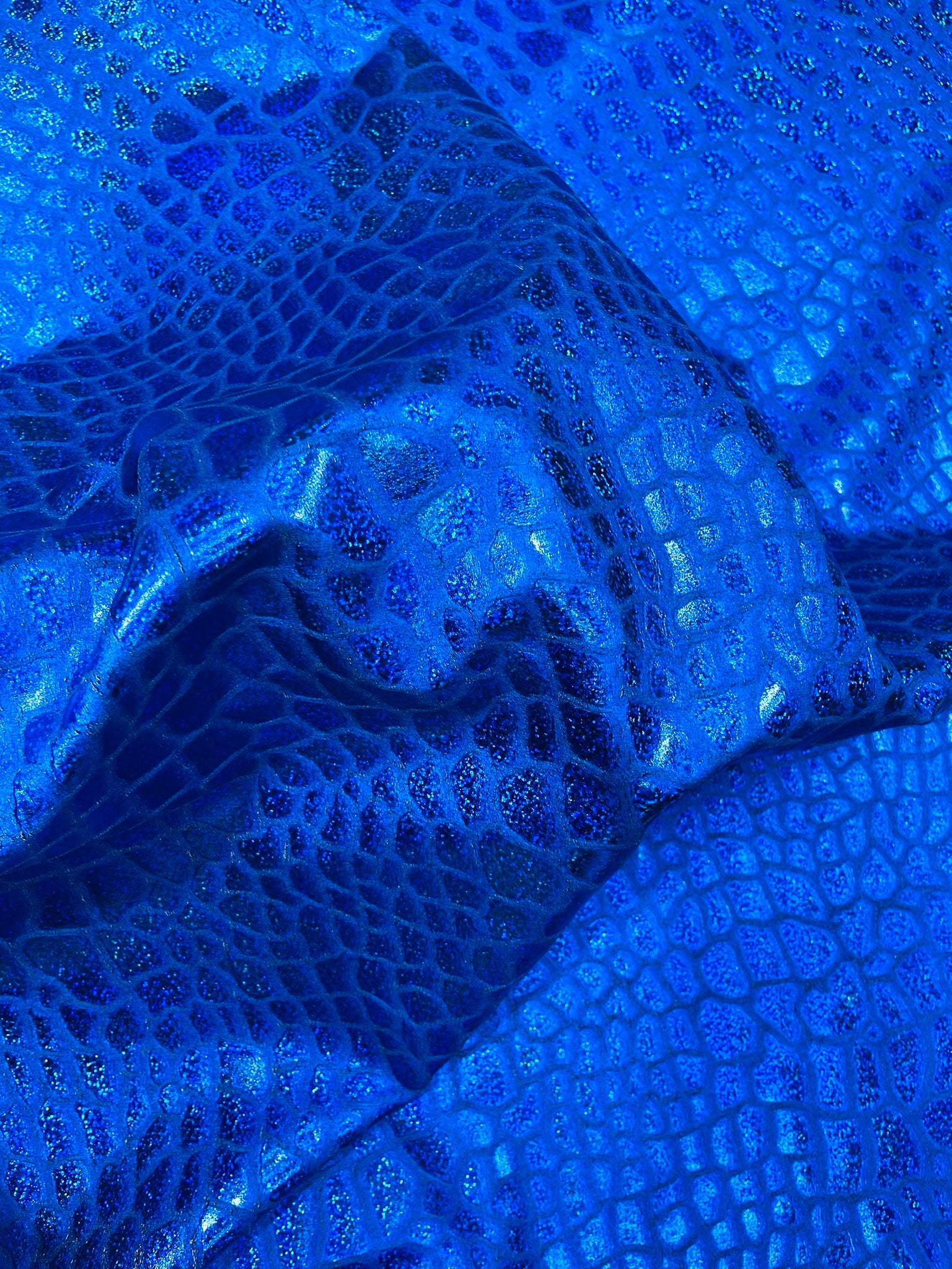 Dragon Skin Foil Design On A Stretch Velvet Fabric | Sold By The Yard.