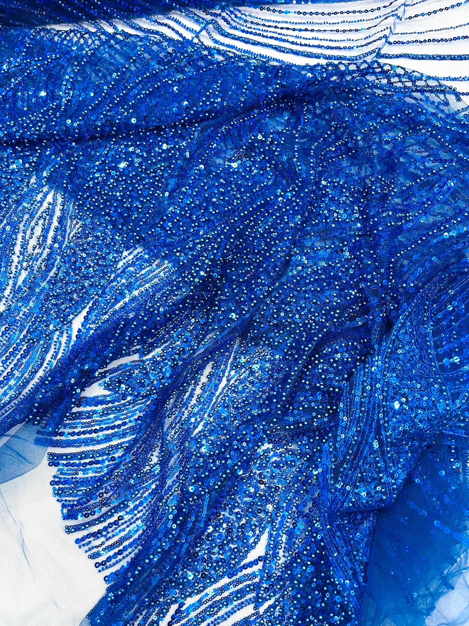 Flame Fashion Beaded Lace Fabric| Prom| Wedding| By The Yard.