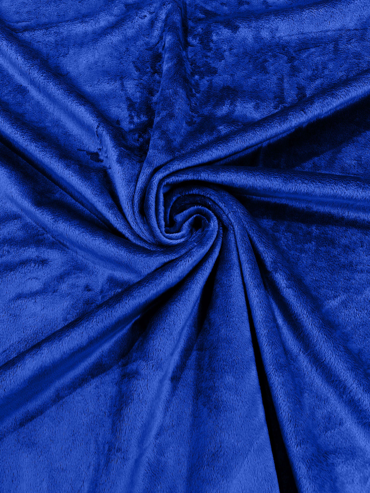 Royal Blue Minky Smooth Soft Solid Plush Faux Fake Fur Fabric Polyester- Sold by the yard.