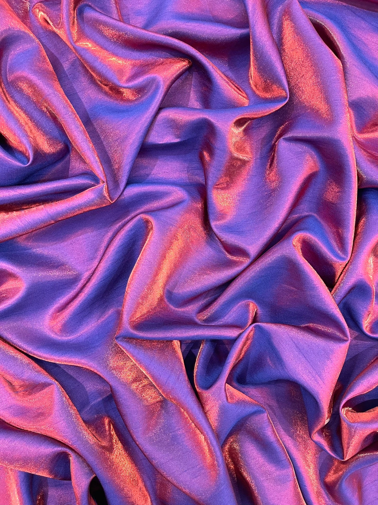 Iridescent Liquid Dupioni Fabric 58" Wide| Costume, Dressmaking, Flowing Lightweight Material