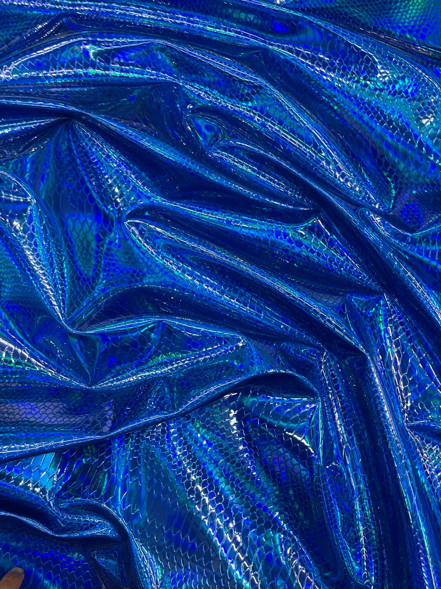Viper Holographic Embossed PVC / Snake Vinyl Fabric Upholstery Crafting Accessories Applications Snake Iridescent.