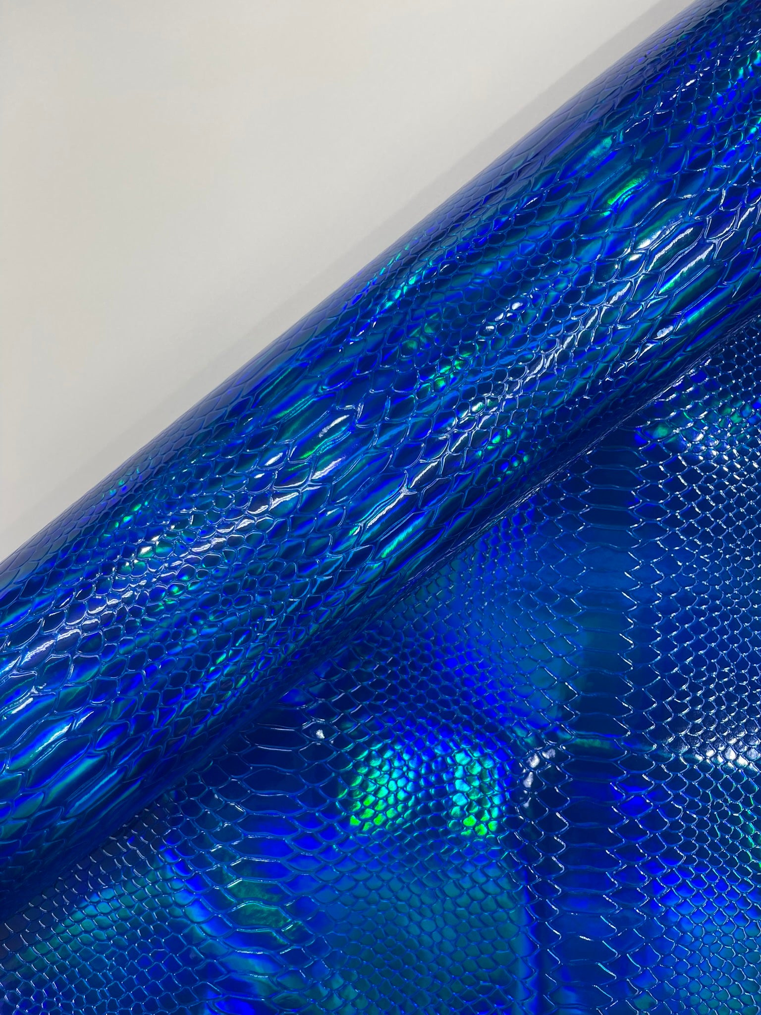 Viper Holographic Embossed PVC / Snake Vinyl Fabric Upholstery Crafting Accessories Applications Snake Iridescent.