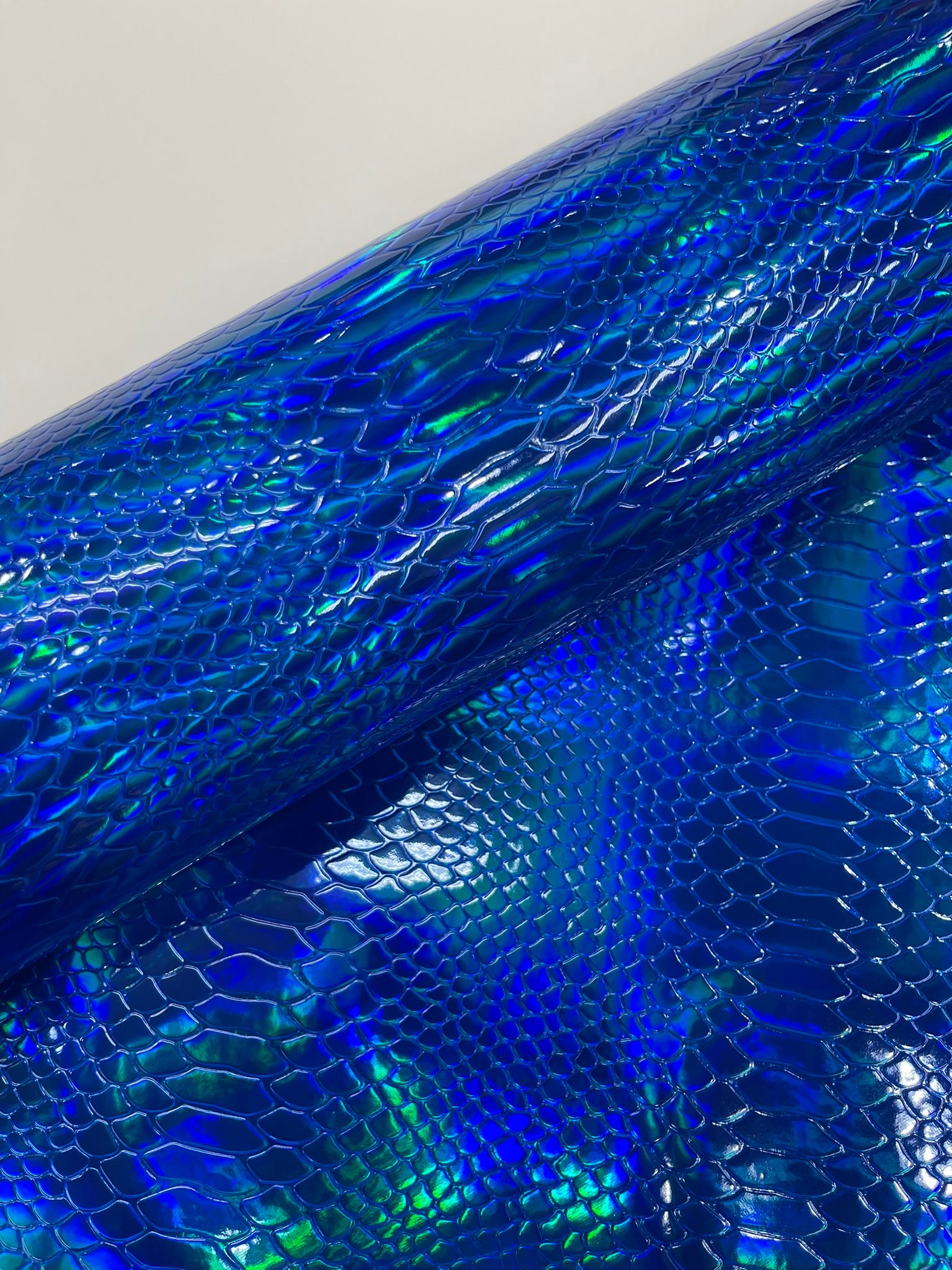 Viper Holographic Embossed PVC / Snake Vinyl Fabric Upholstery Crafting Accessories Applications Snake Iridescent.