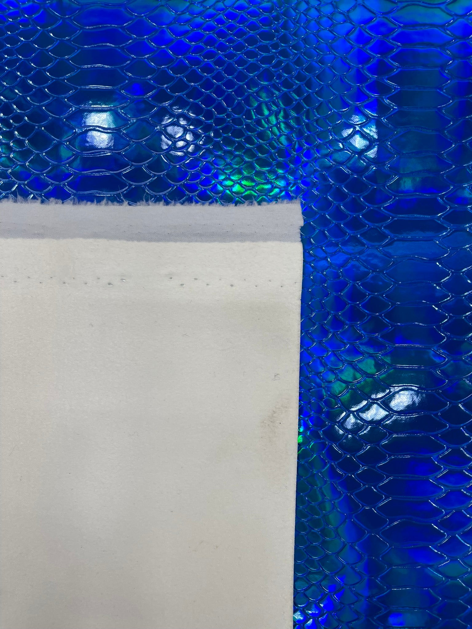 Viper Holographic Embossed PVC / Snake Vinyl Fabric Upholstery Crafting Accessories Applications Snake Iridescent.