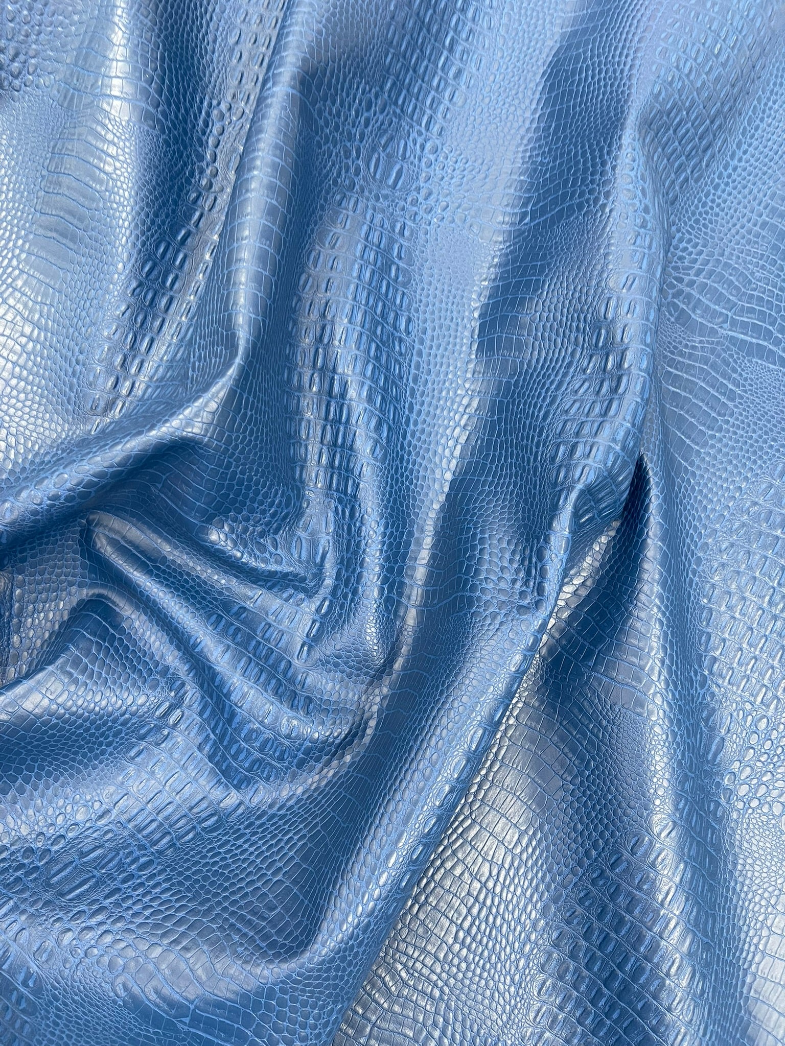 Crocodile Marine Vinyl 2 tone Upholstery, Crocodile Skin Texture Faux Leather PVC Vinyl, 54" Wide.
