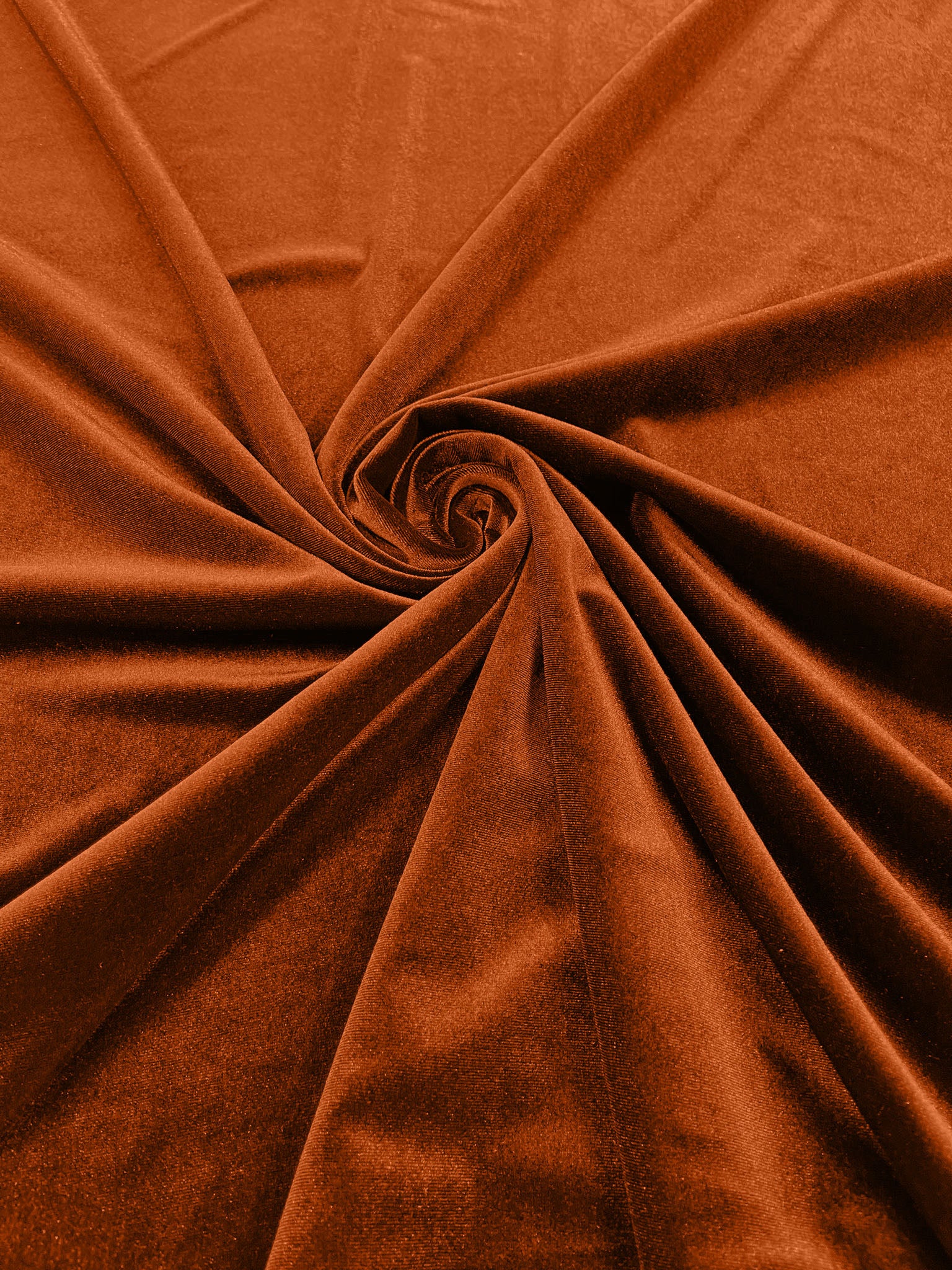 Rust Stretch Velvet Polyester Spandex 60" Wide | Plush Velvet For Christmas, Apparel, Cosplay, Curtains, Decoration, Costume