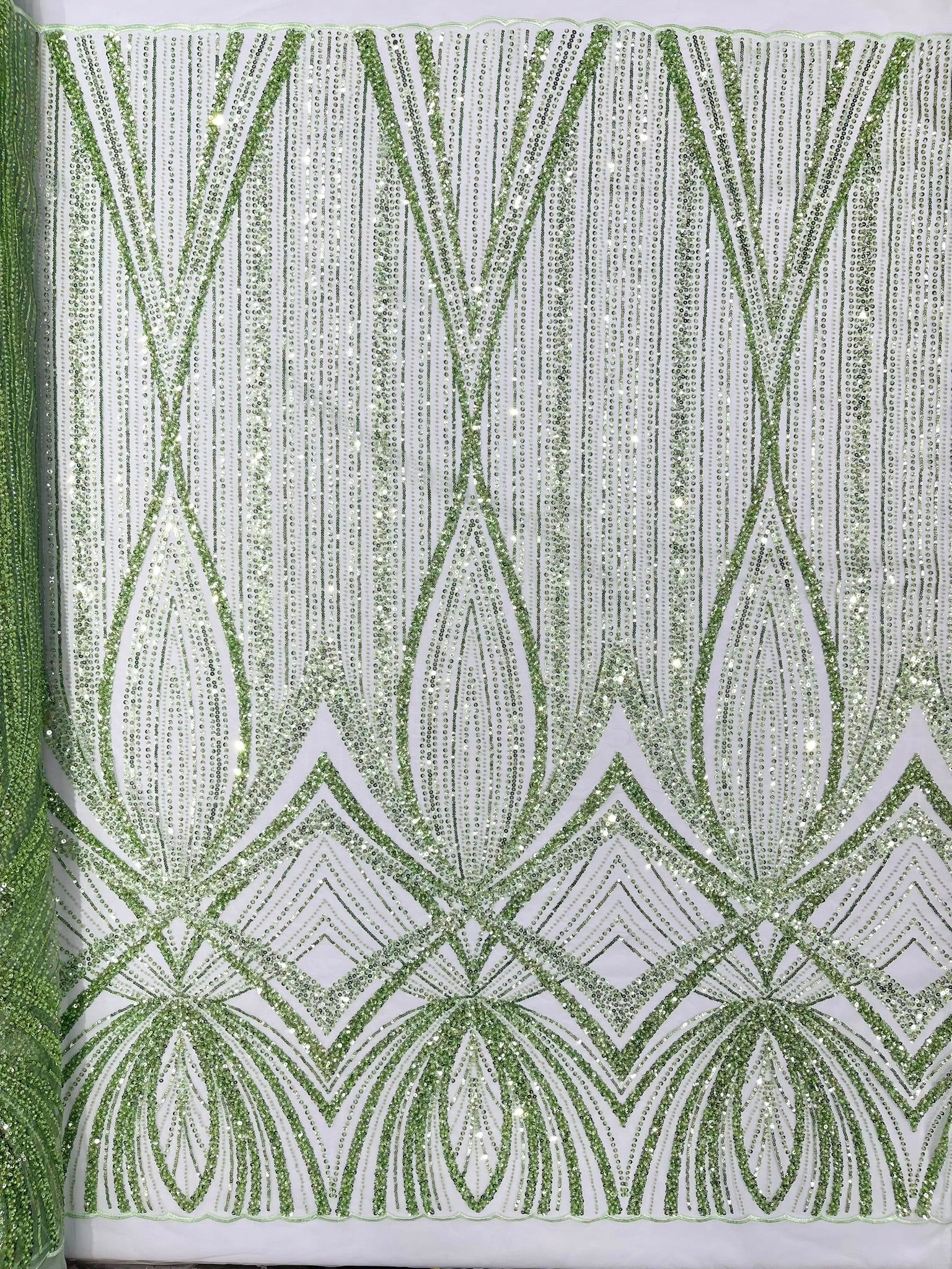 Geometric New York Fashion Beaded Lace, By The Yard.