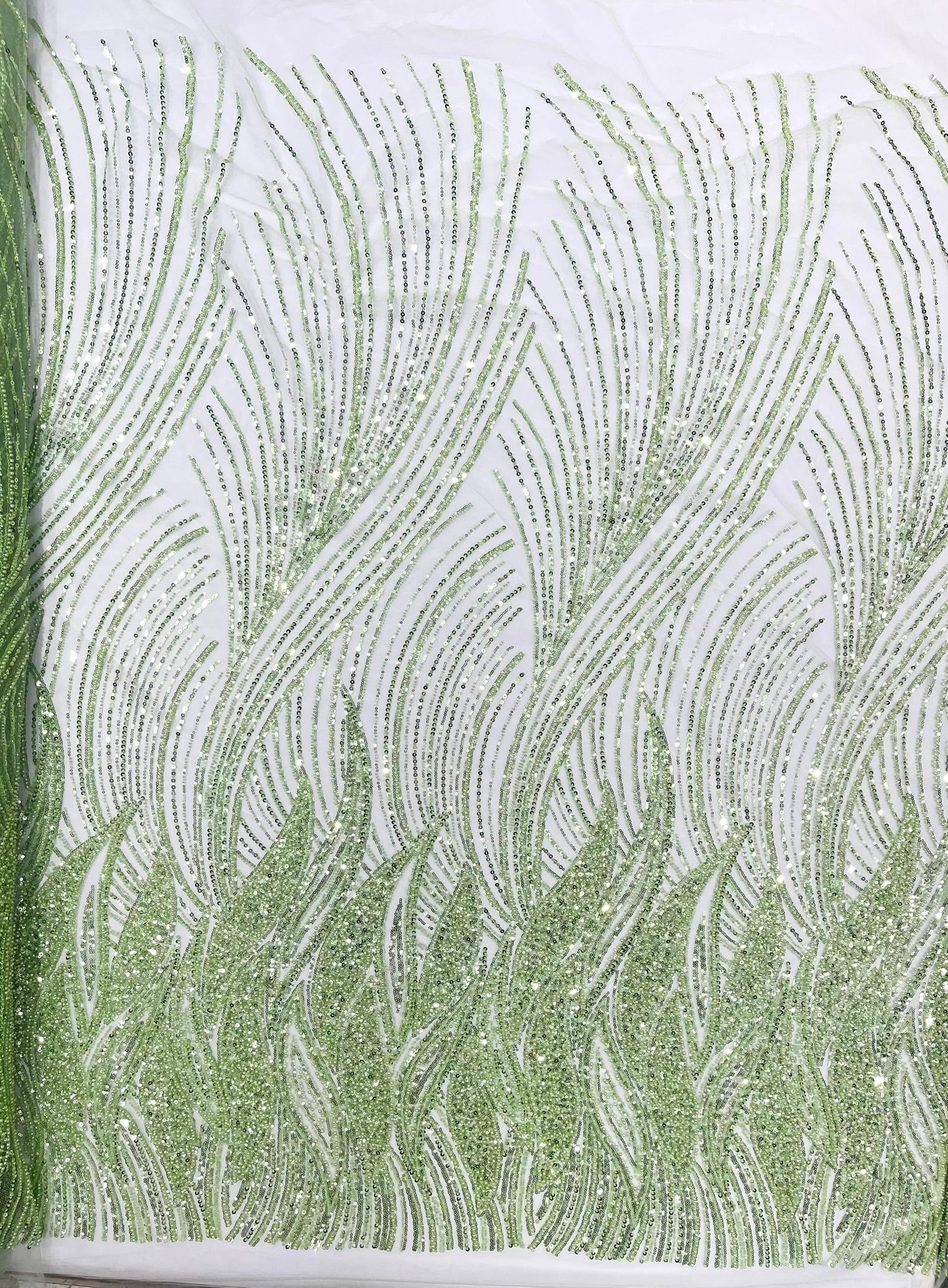 Flame Fashion Beaded Lace Fabric| Prom| Wedding| By The Yard.