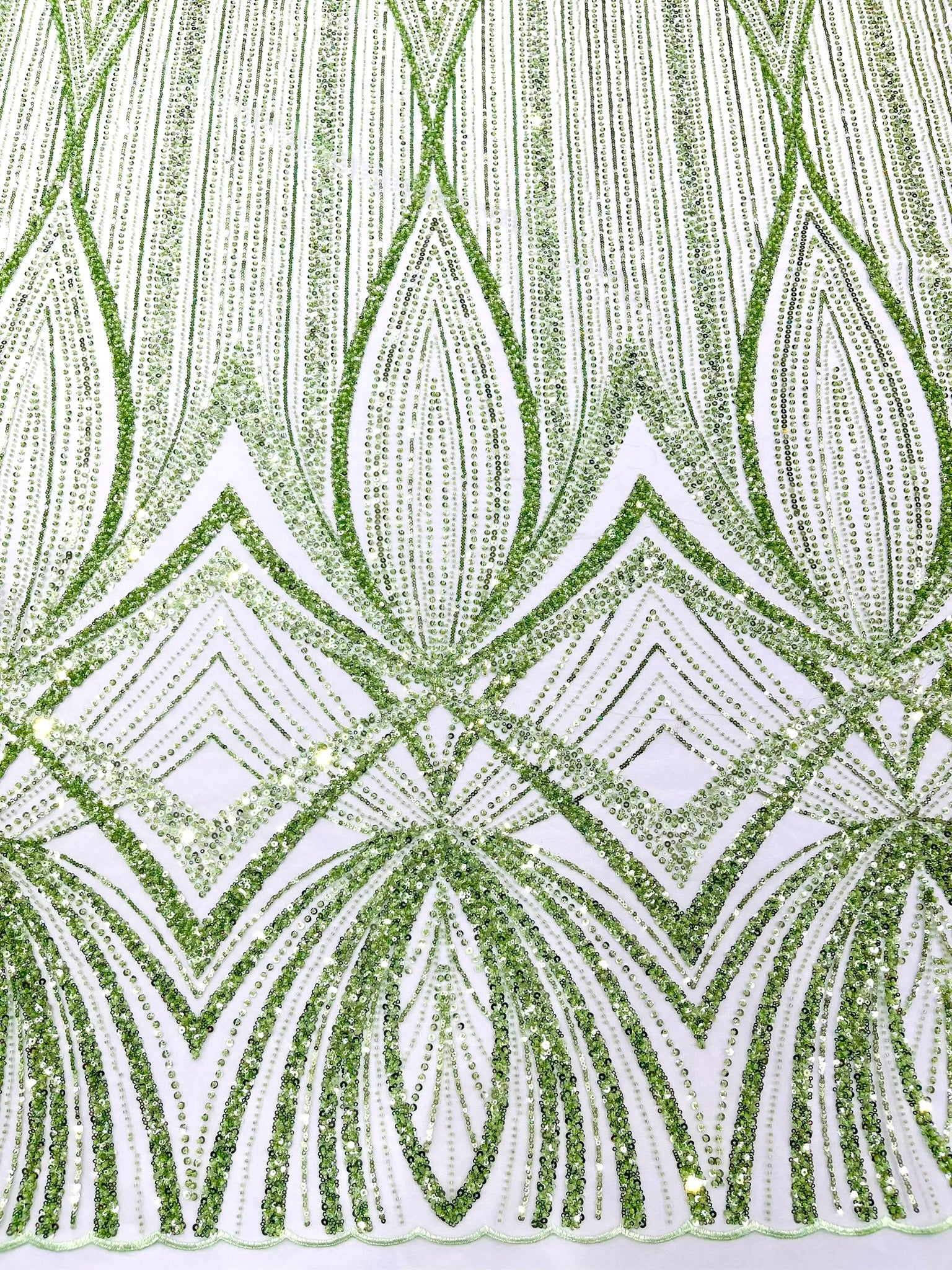 Geometric New York Fashion Beaded Lace, By The Yard.