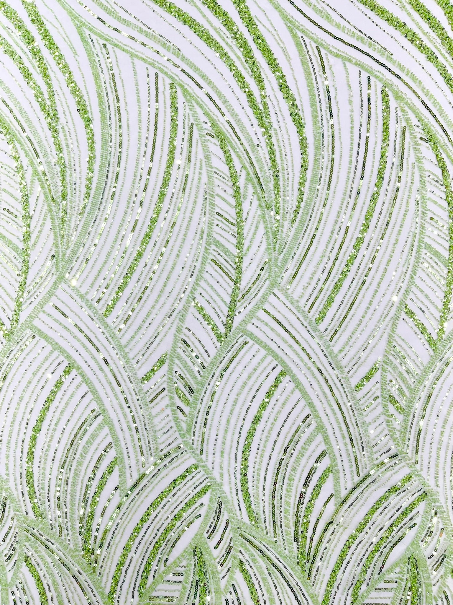 Luxury Feather Damask Beaded Lace Fabric| Prom| Wedding| By The Yard.