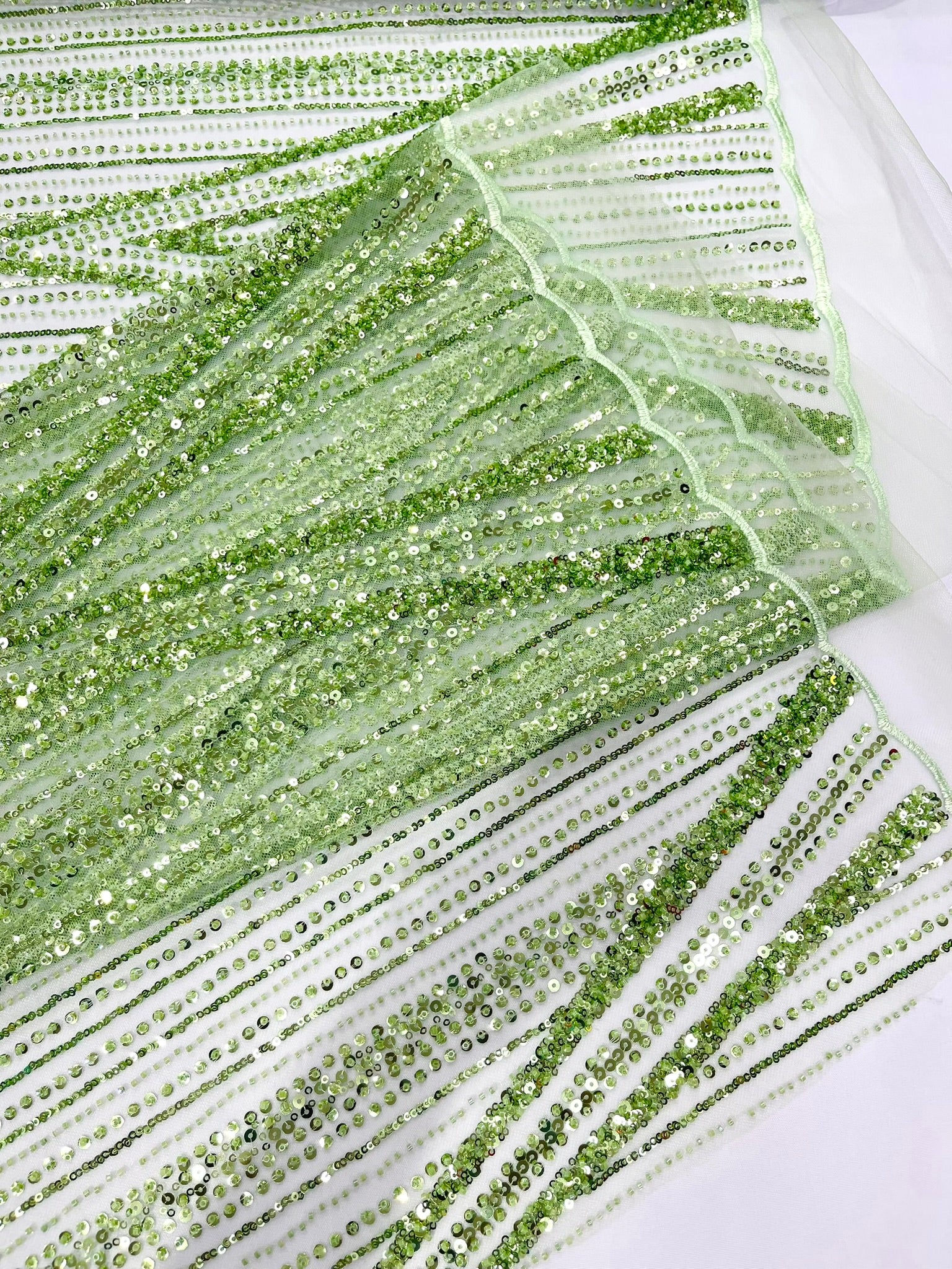 Geometric New York Fashion Beaded Lace, By The Yard.