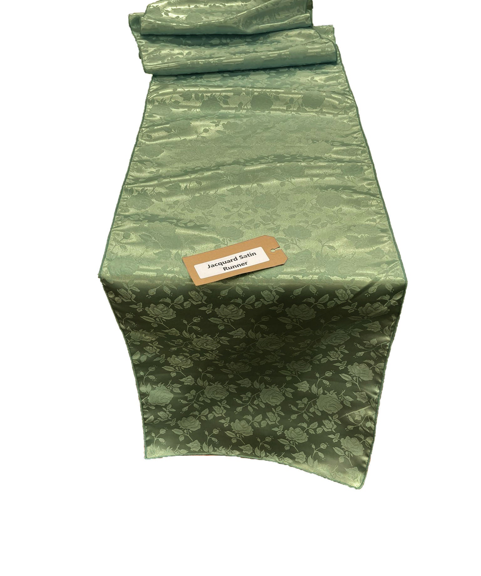 Jacquard Satin Roses Runner, Party Supply / Wedding / Decoration (14" Wide x 120" Long).