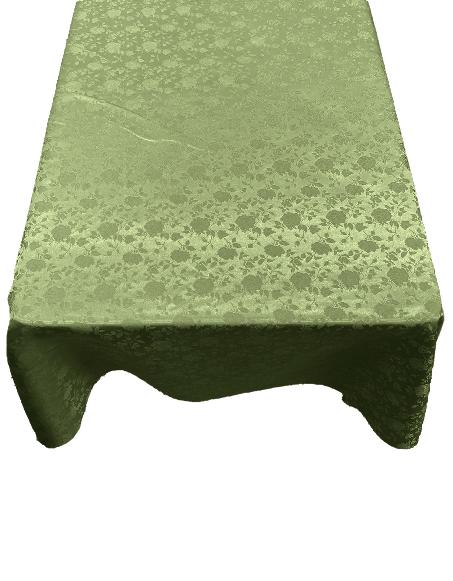 Roses Jacquard Satin Rectangular Tablecloth Seamless/Party Supply. (60 Inches x 108 Inches)