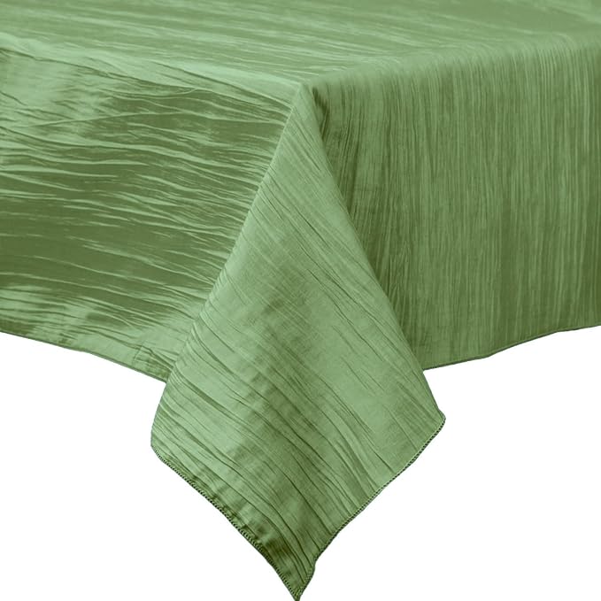 Square Light Weight Accordion Design Crushed Taffeta Seamless Table Overlay. (58" Inches x 58" Inches)