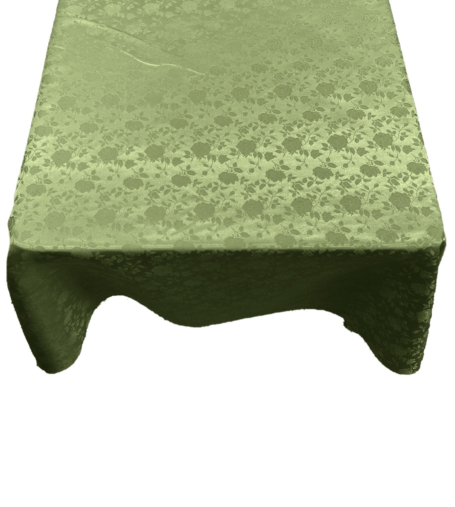 Square Tablecloth Roses Jacquard Satin Overlay for Small Coffee Table Seamless. (51" Inches)