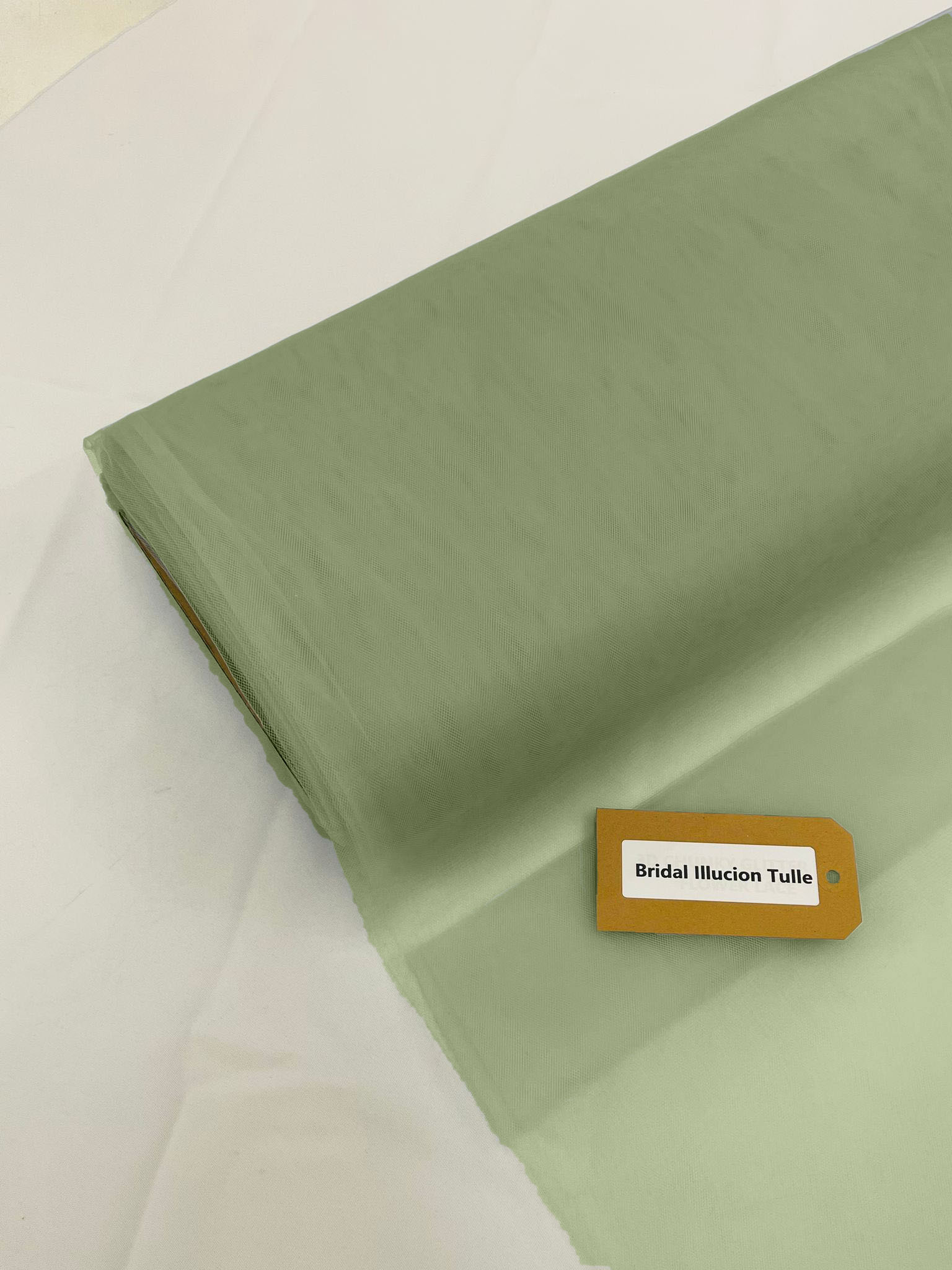Sage Green - Bridal Illusion Tulle 108"Wide Polyester Premium Tulle Fabric Bolt, By The Roll.