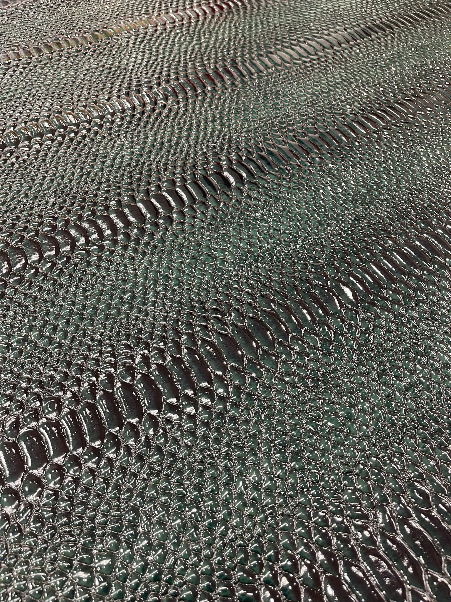 Cobra Snake Shiny Vinyl 3D Embossed Fabric / 2 Tone Cobra Snake Vinyl Leather 54" Wide