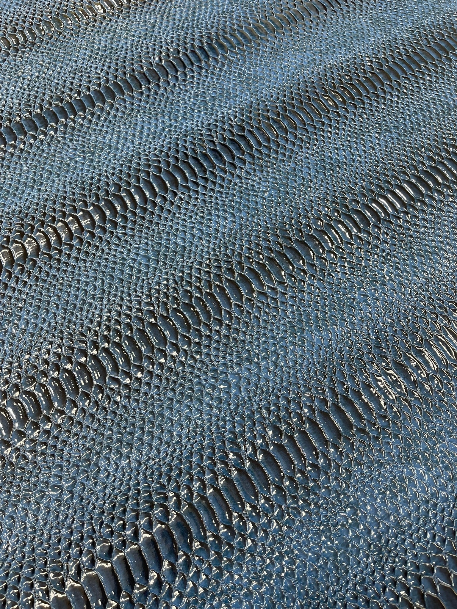 Cobra Snake Shiny Vinyl 3D Embossed Fabric / 2 Tone Cobra Snake Vinyl Leather 54" Wide