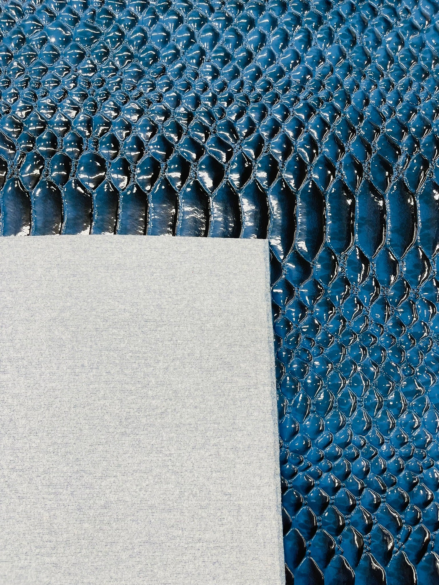 Cobra Snake Shiny Vinyl 3D Embossed Fabric / 2 Tone Cobra Snake Vinyl Leather 54" Wide