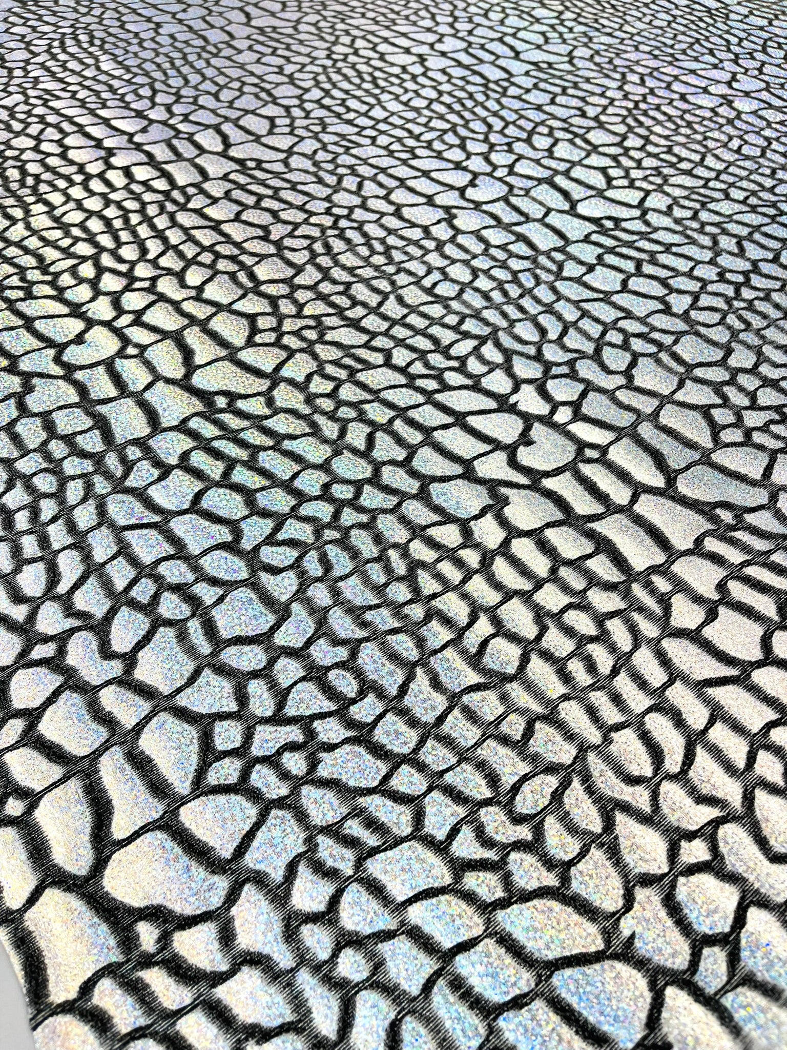 Dragon Skin Foil Design On A Stretch Velvet Fabric | Sold By The Yard.