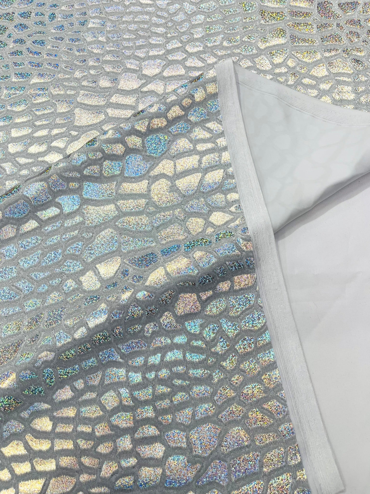 Dragon Skin Foil Design On A Stretch Velvet Fabric | Sold By The Yard.