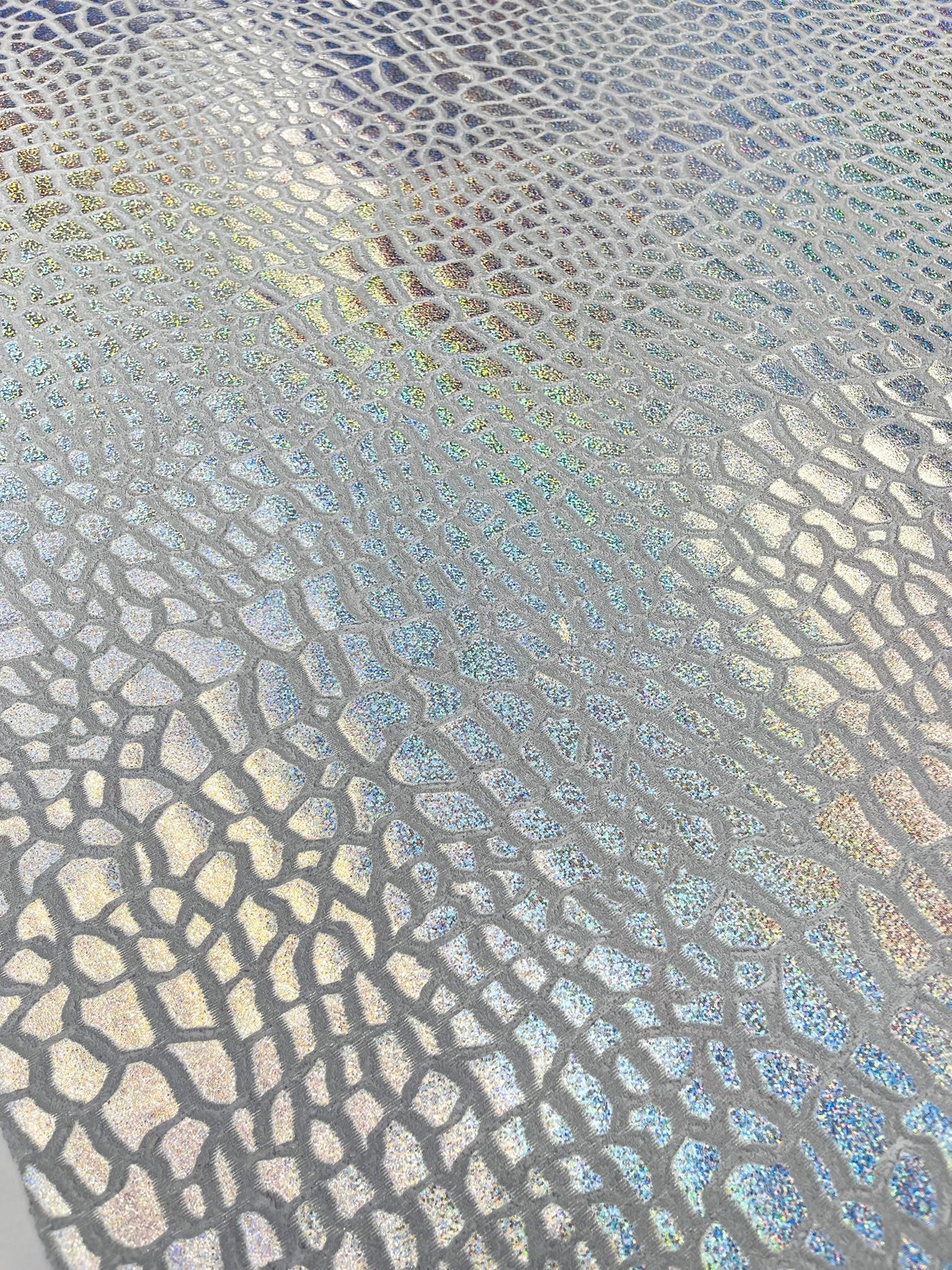 Dragon Skin Foil Design On A Stretch Velvet Fabric | Sold By The Yard.