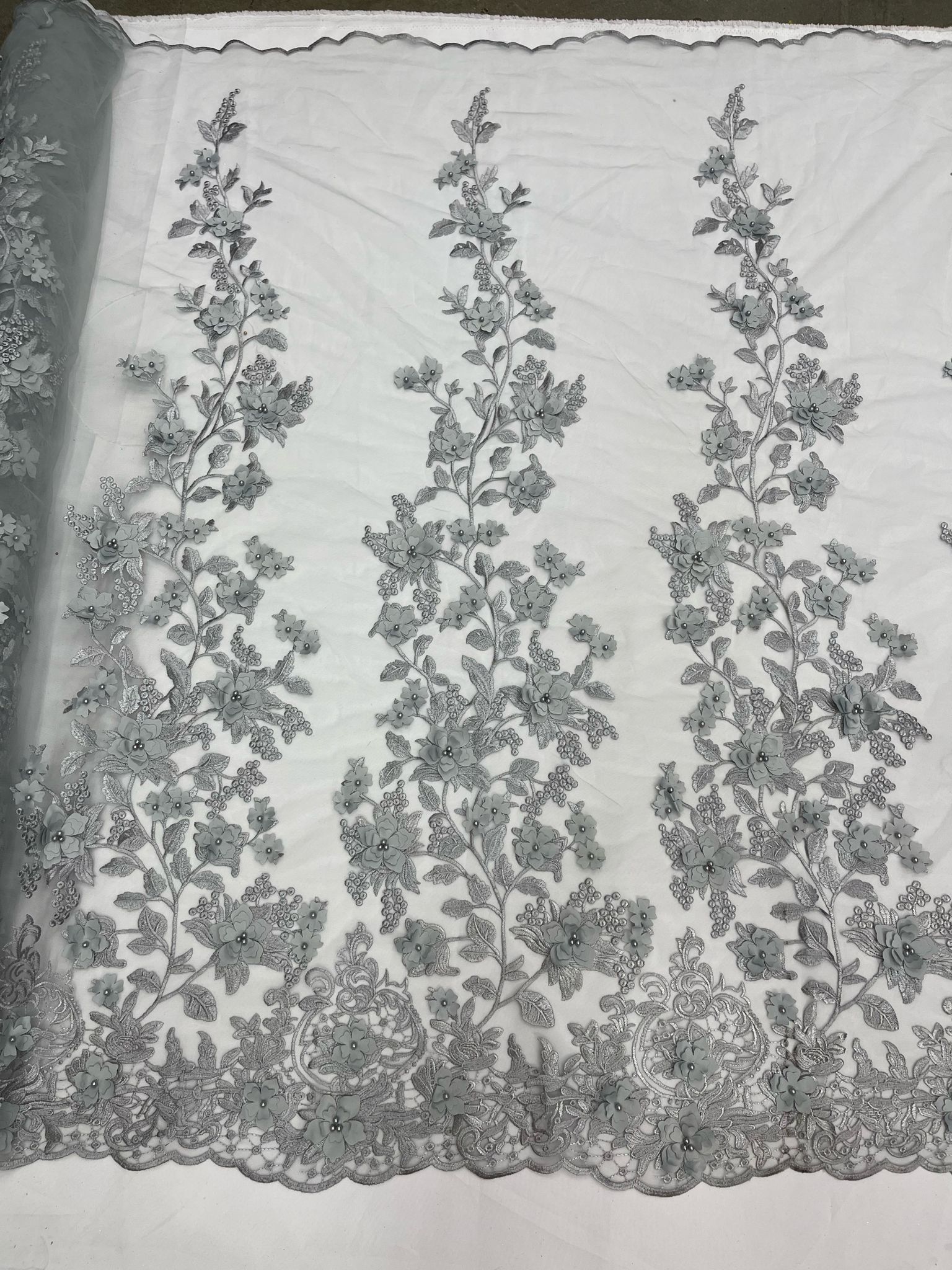 3D FLORAL PRINCESS LACE (by the yard)