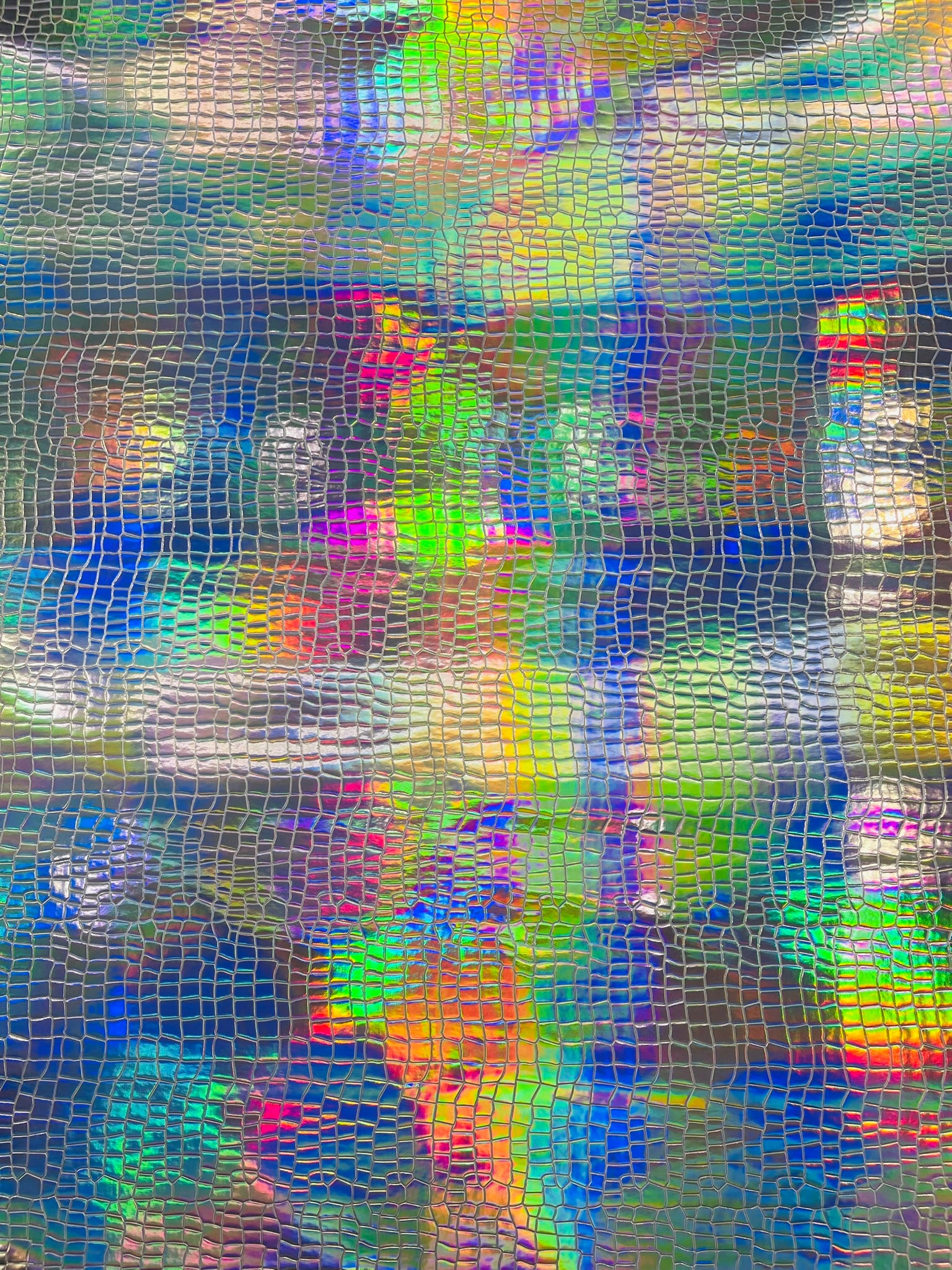 Crocodile Embossed PVC Holographic Vinyl Fabric / Upholstery Crafting Accessories Applications