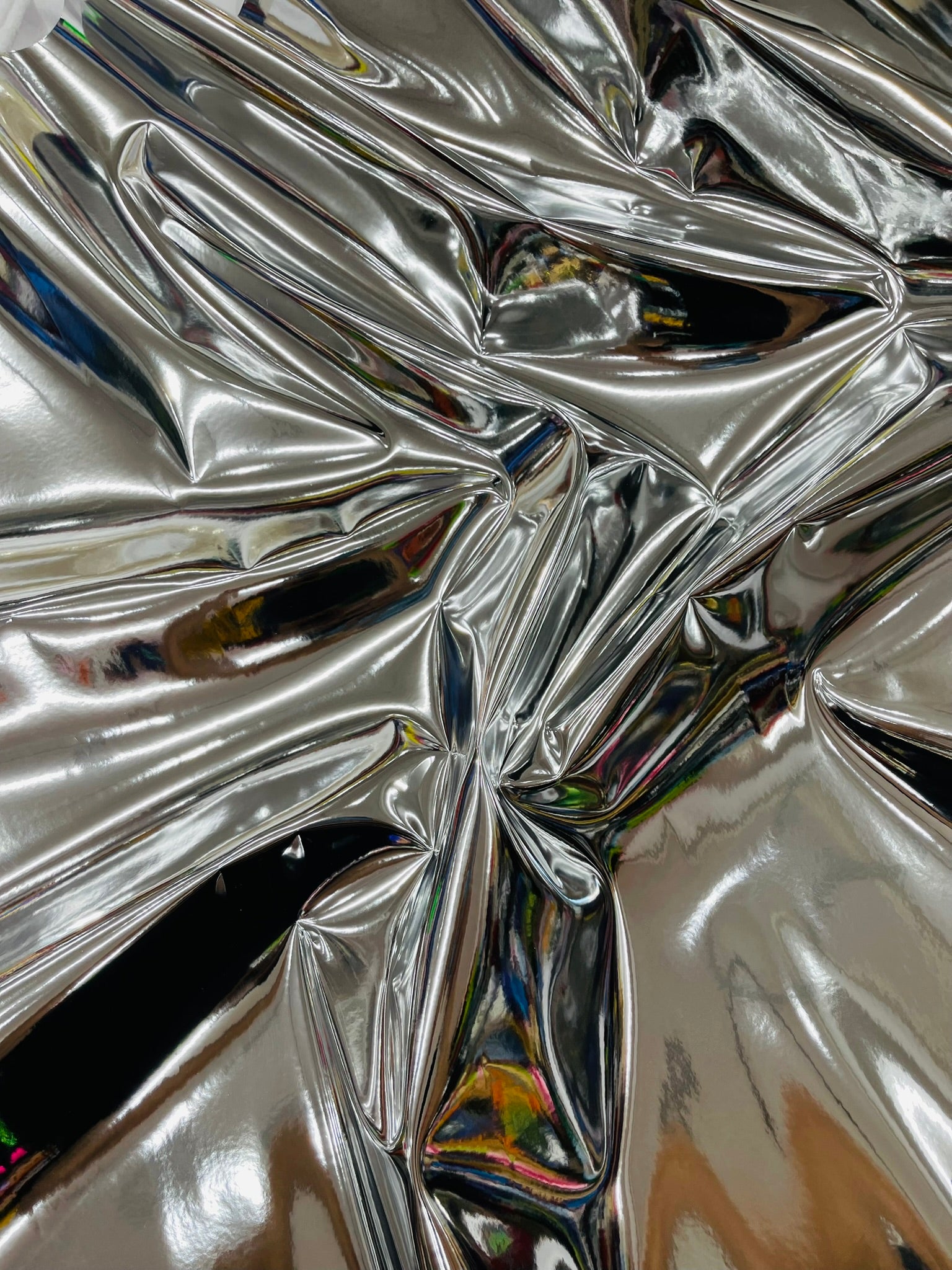 Chrome Mirror Reflective Vinyl Fabric / Crafting Apparel Upholstery Vinyl Fabric 54" Wide