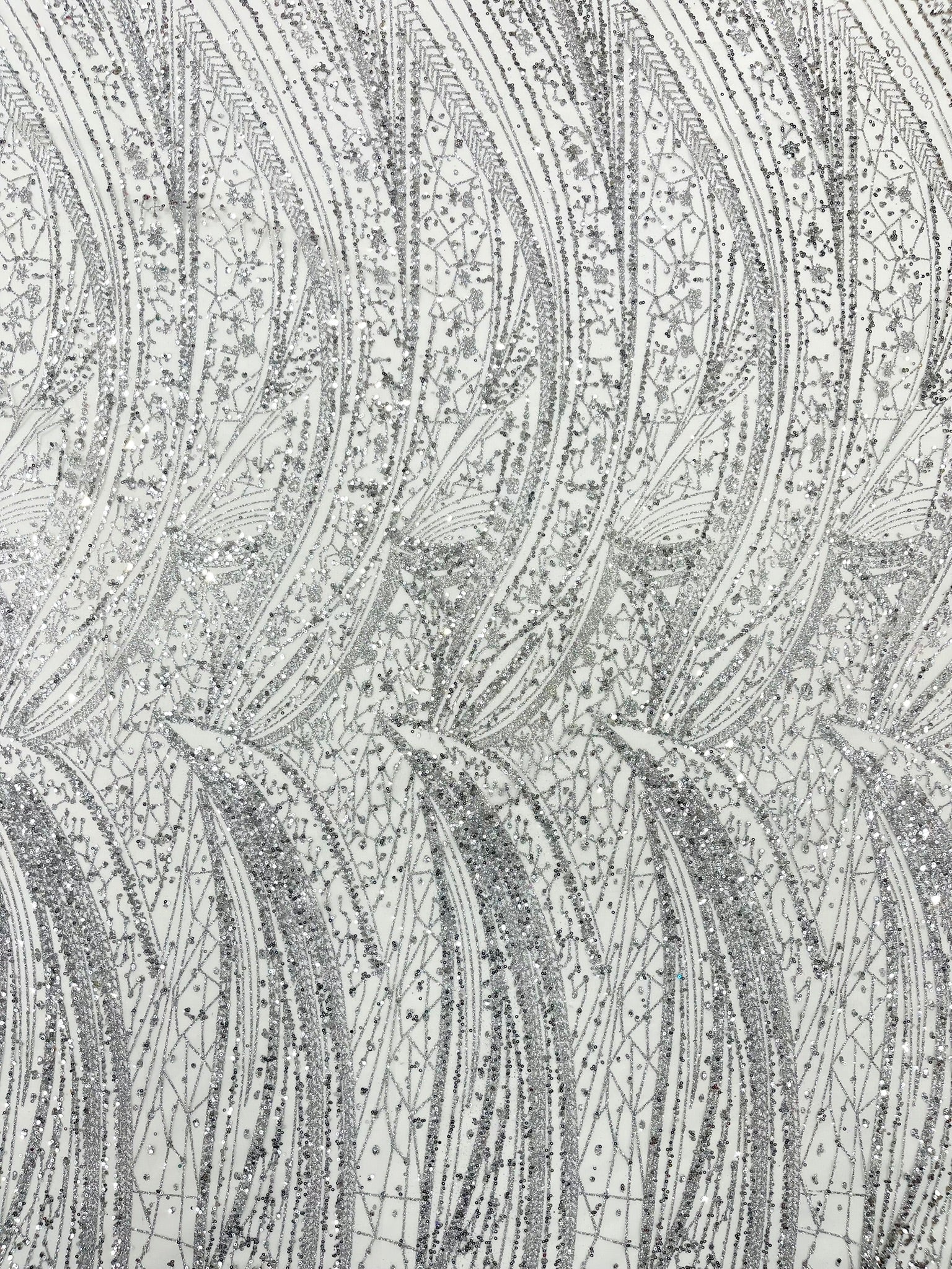 Geometric Fashion Glitter Design On A Mesh Lace Fabric| 58" Wide| Prom Dresses.
