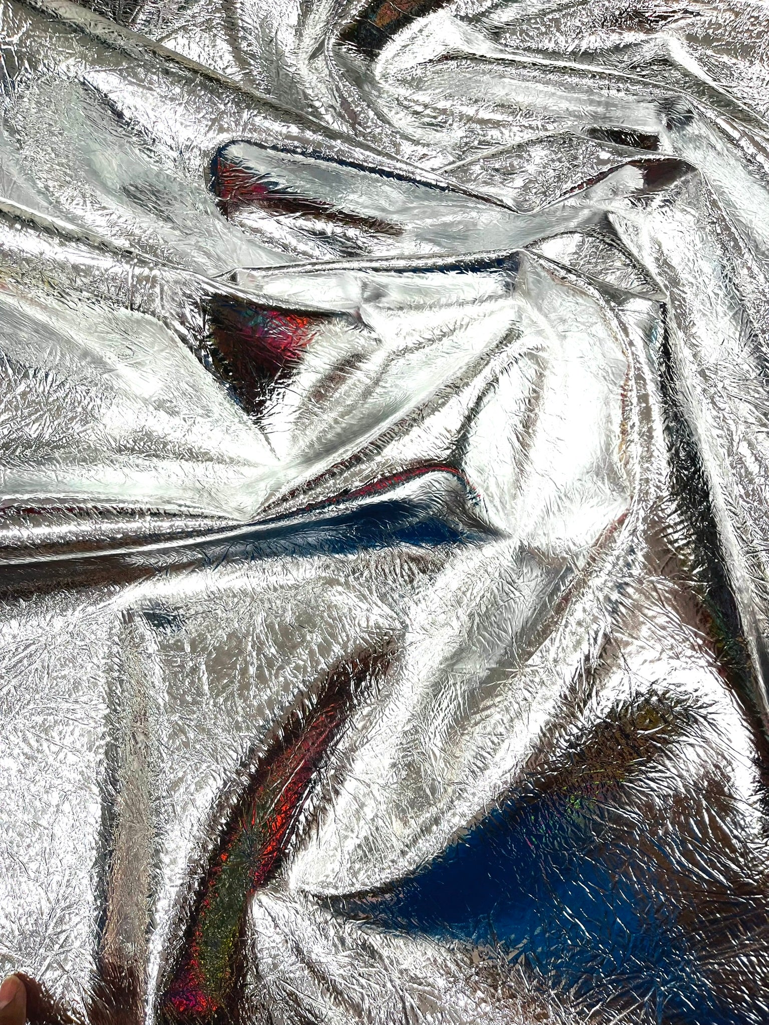 Crush Chrome Mirror Shiny Vinyl 54" Wide, Upholstery Crafting Accessories Applications.