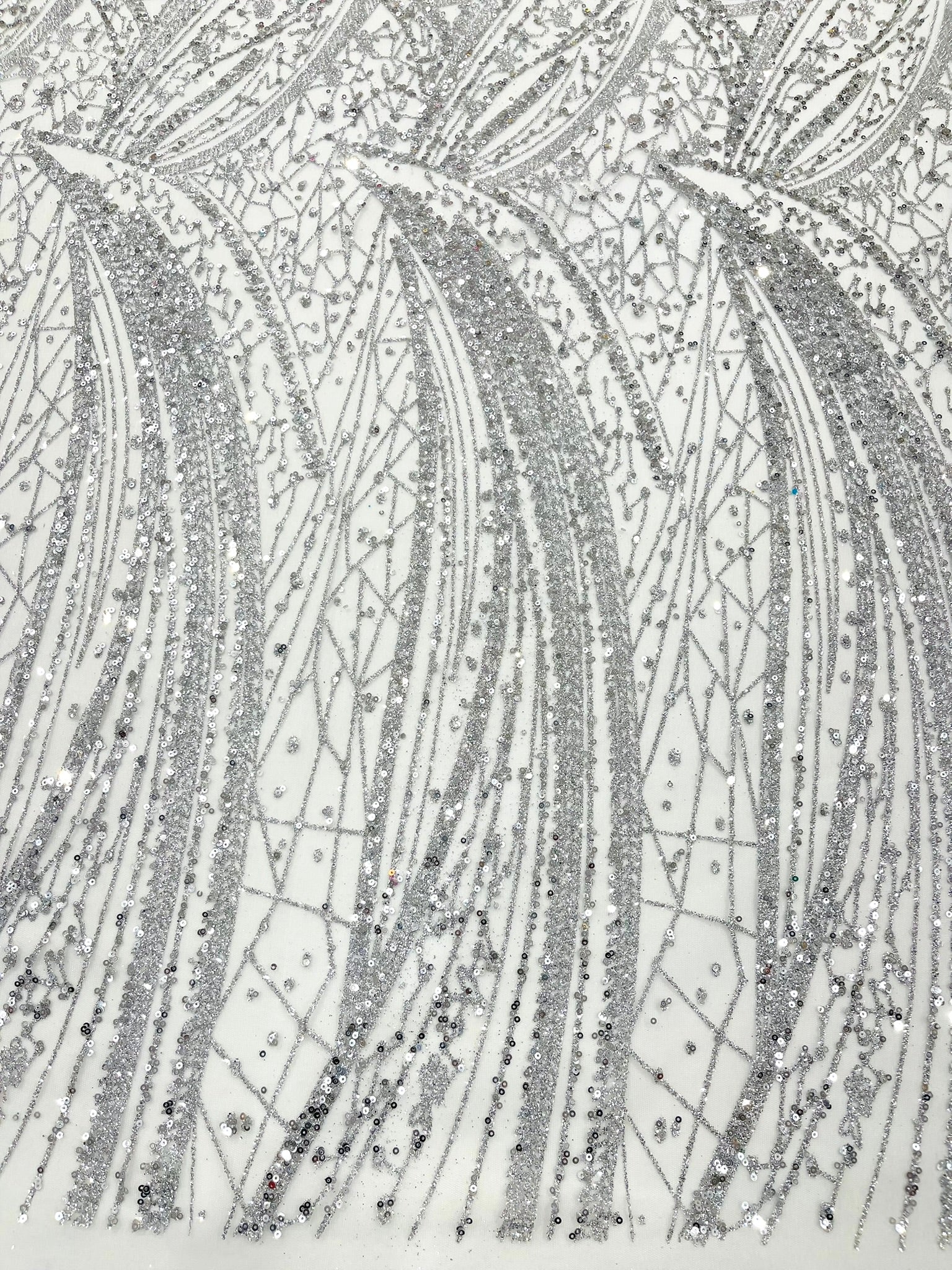 Geometric Fashion Glitter Design On A Mesh Lace Fabric| 58" Wide| Prom Dresses.