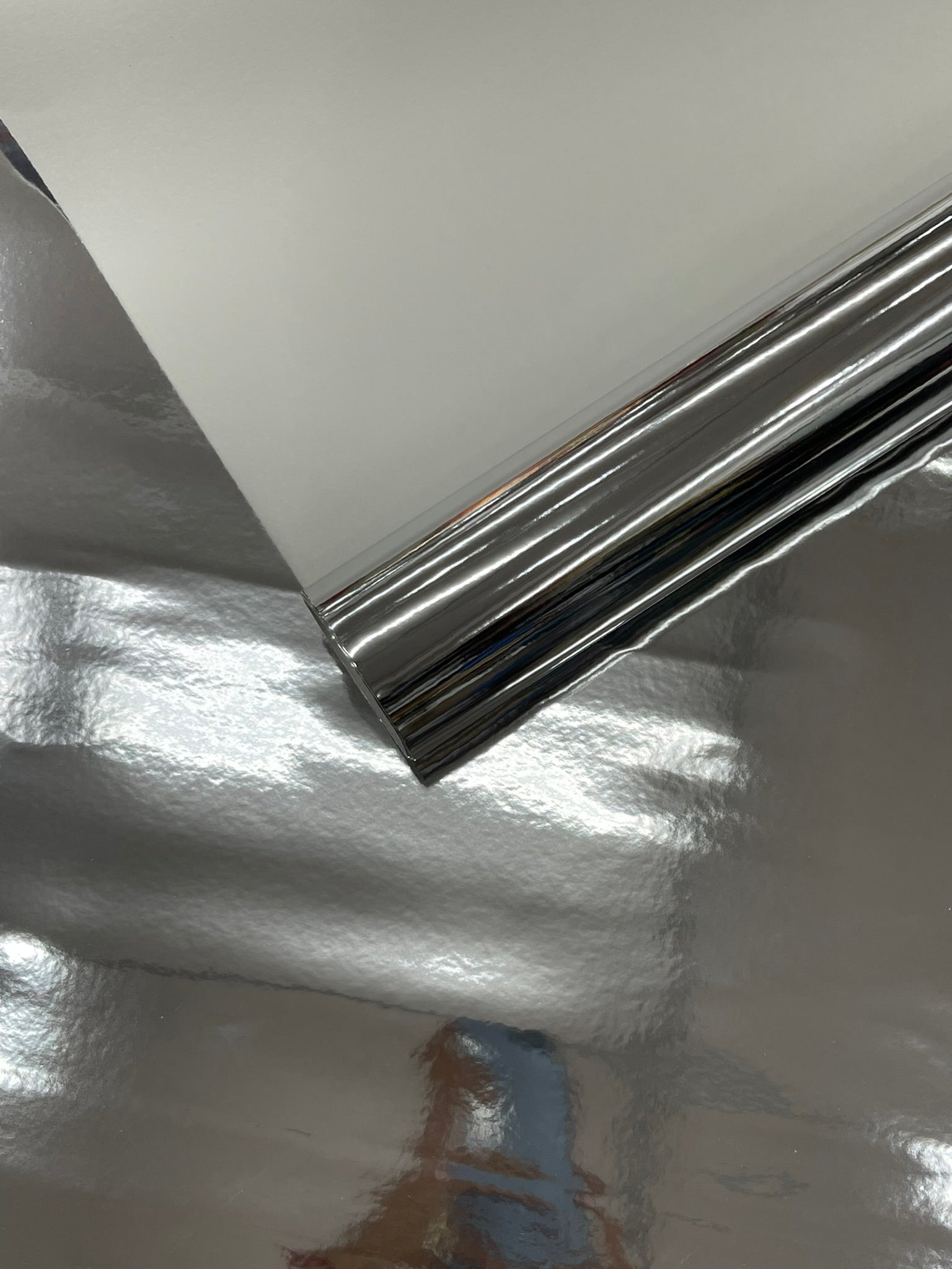Chrome Mirror Reflective Vinyl Fabric / Crafting Apparel Upholstery Vinyl Fabric 54" Wide