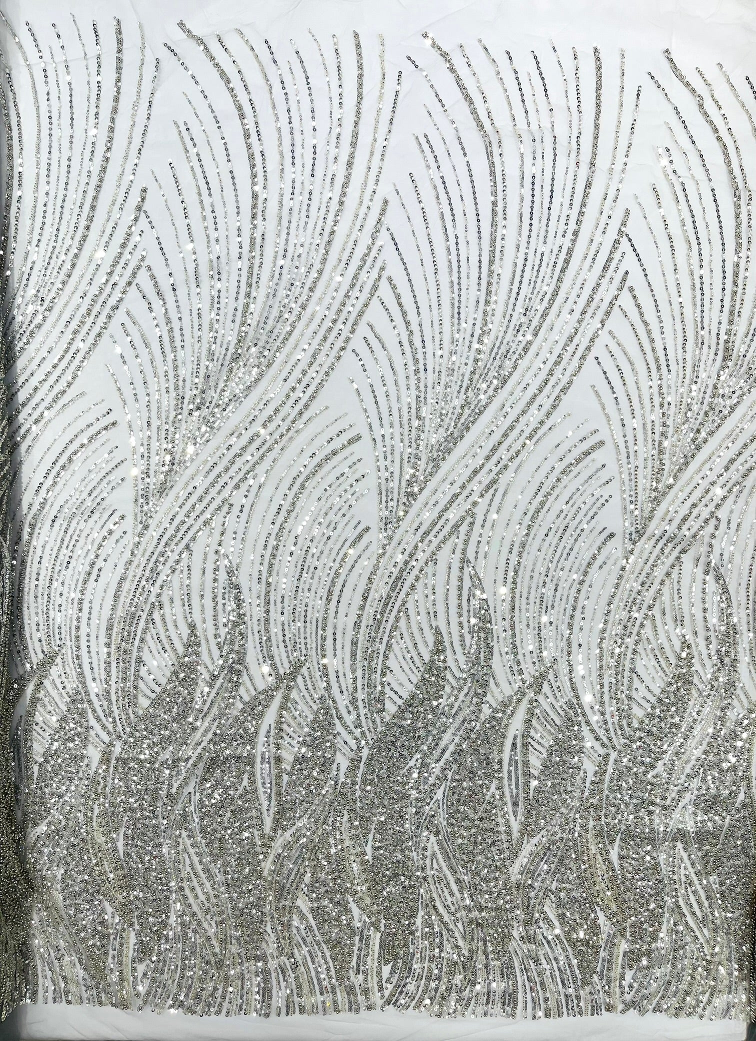 Flame Fashion Beaded Lace Fabric| Prom| Wedding| By The Yard.