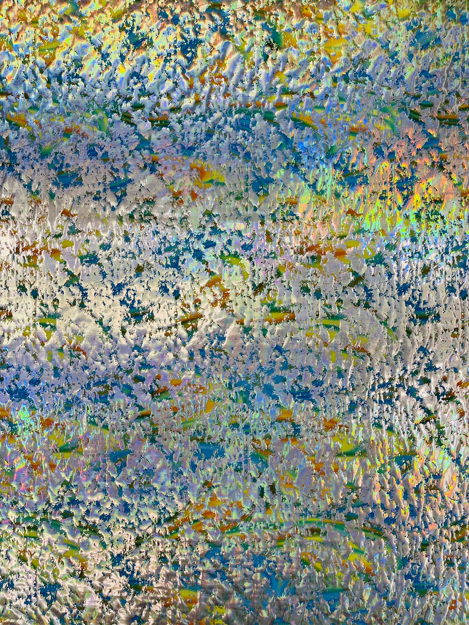 Splatter Foil Paint Metallic Print on a 4-way Stretch Tie Dye Nylon Spandex Tricot/Milliskin -Sold by the yard.