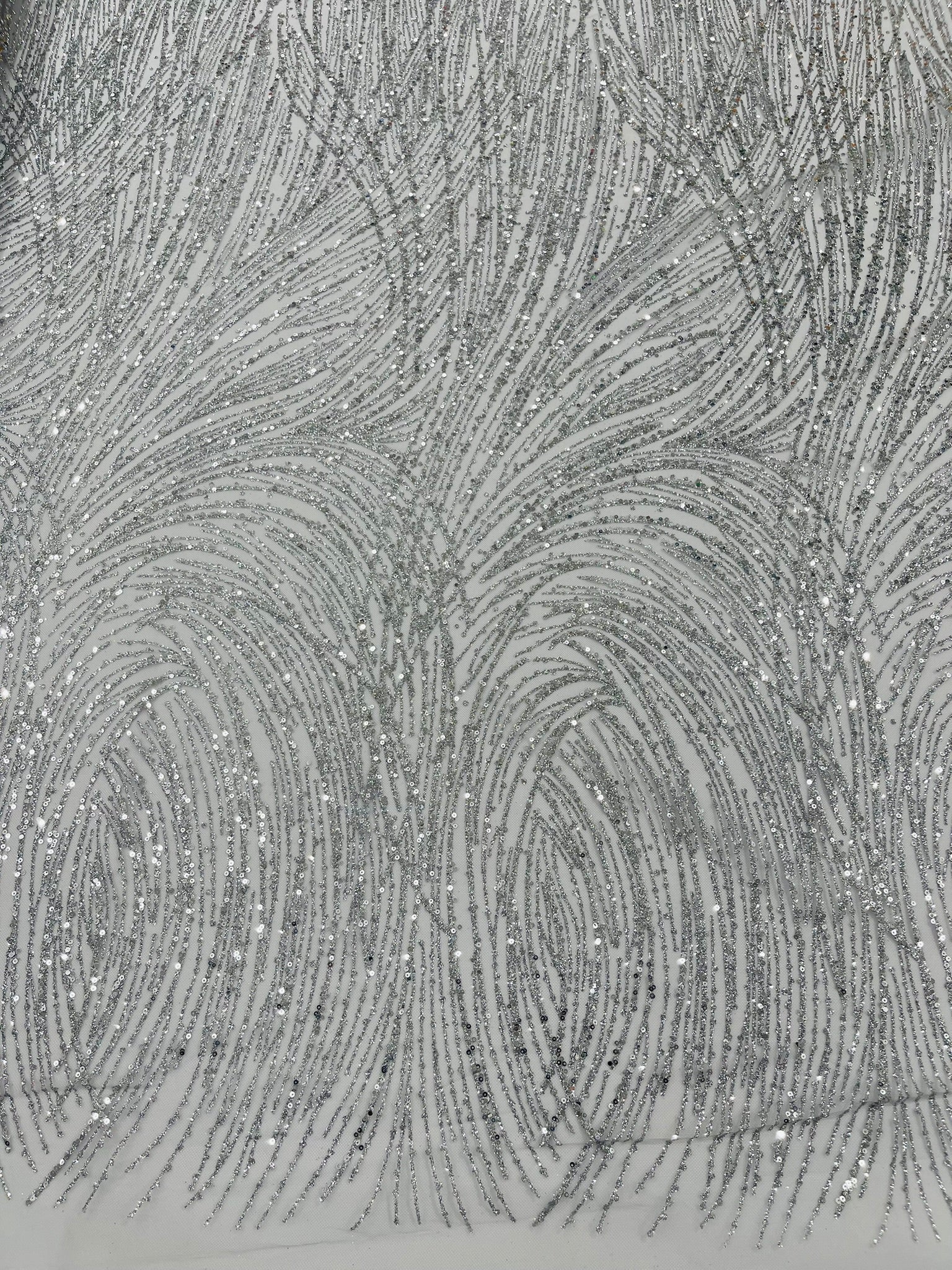 Fashion Glitter Design On A Mesh Lace Fabric/Prom.