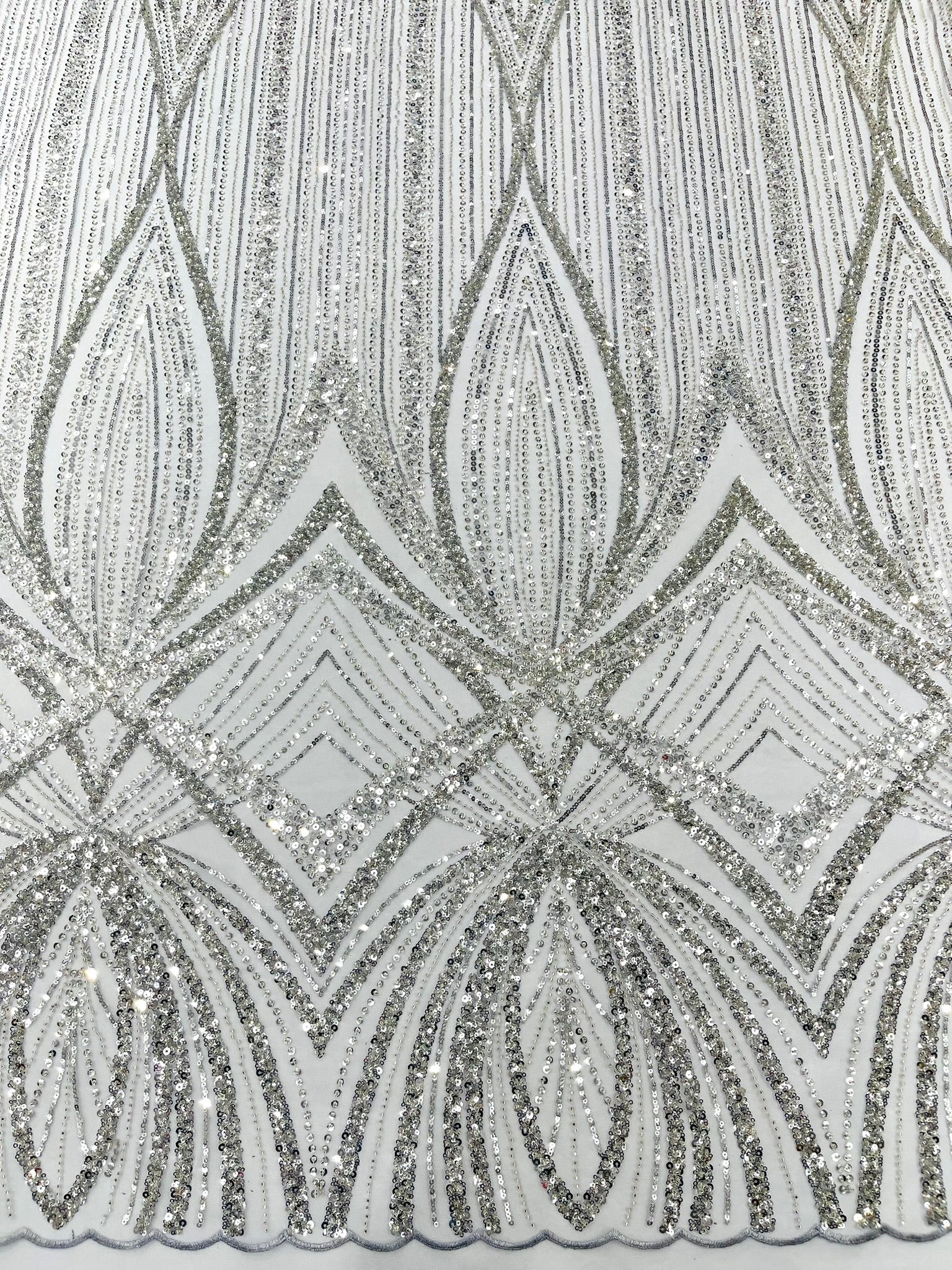 Geometric New York Fashion Beaded Lace, By The Yard.