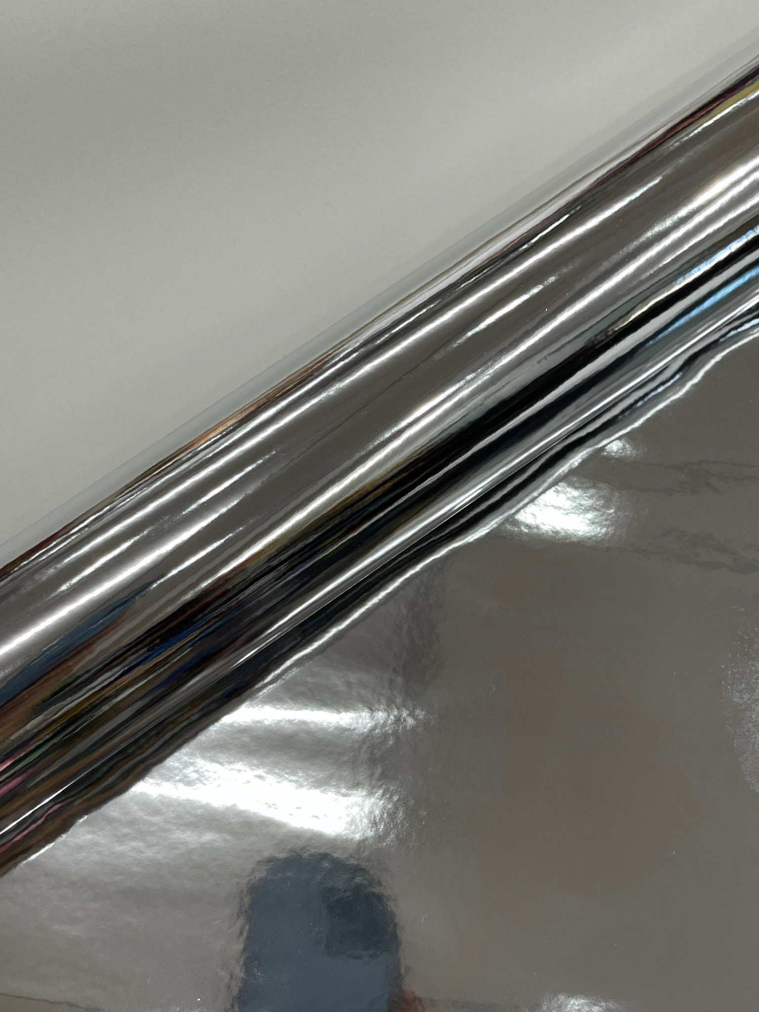 Chrome Mirror Reflective Vinyl Fabric / Crafting Apparel Upholstery Vinyl Fabric 54" Wide