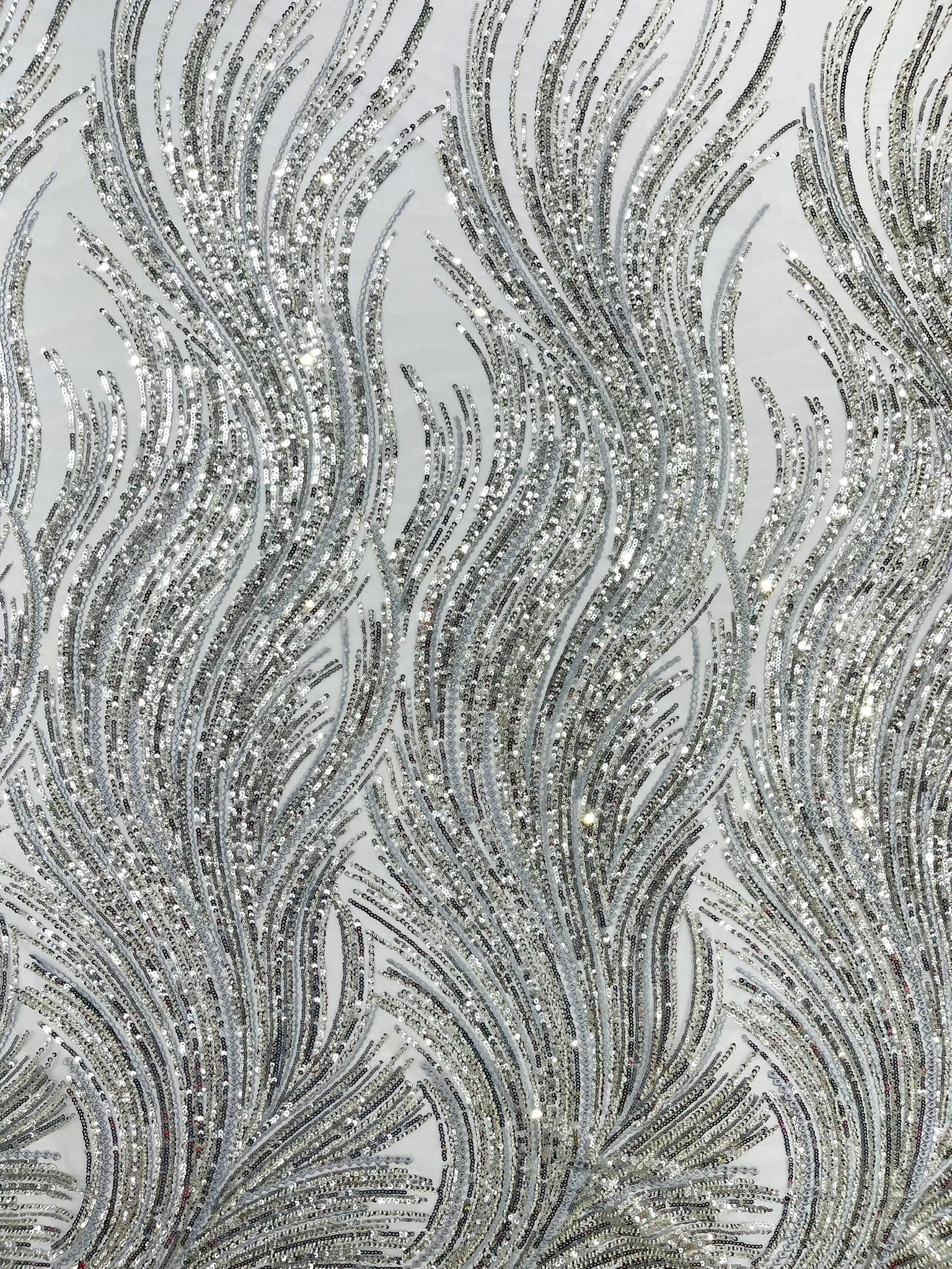 Luxury Flame Beaded Lace Fabric| Prom| Wedding| By The Yard.