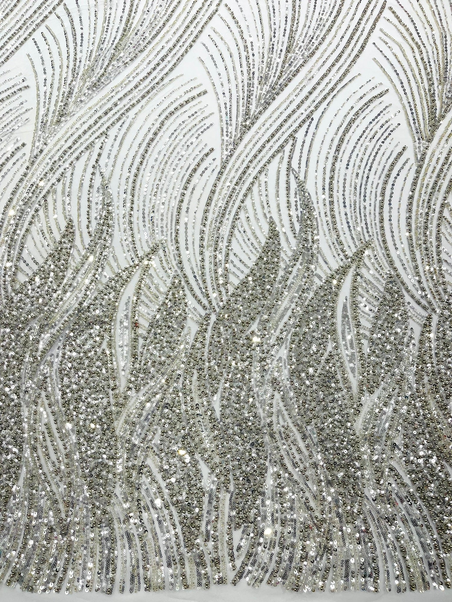 Flame Fashion Beaded Lace Fabric| Prom| Wedding| By The Yard.